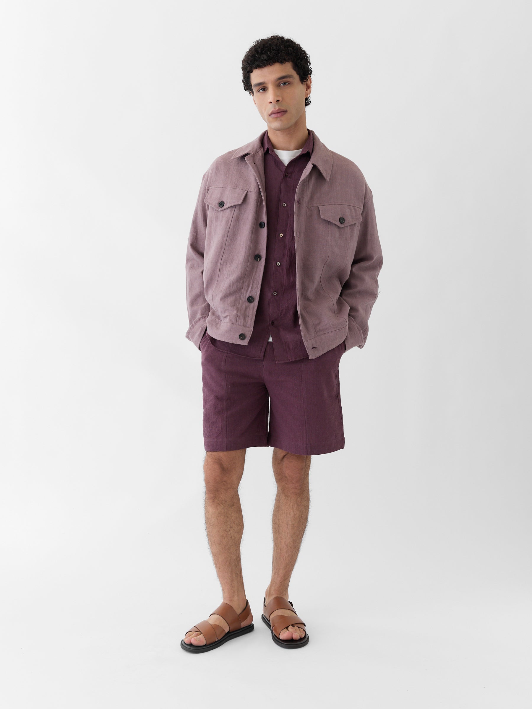 Men's Short Jacket- Mauve Purple