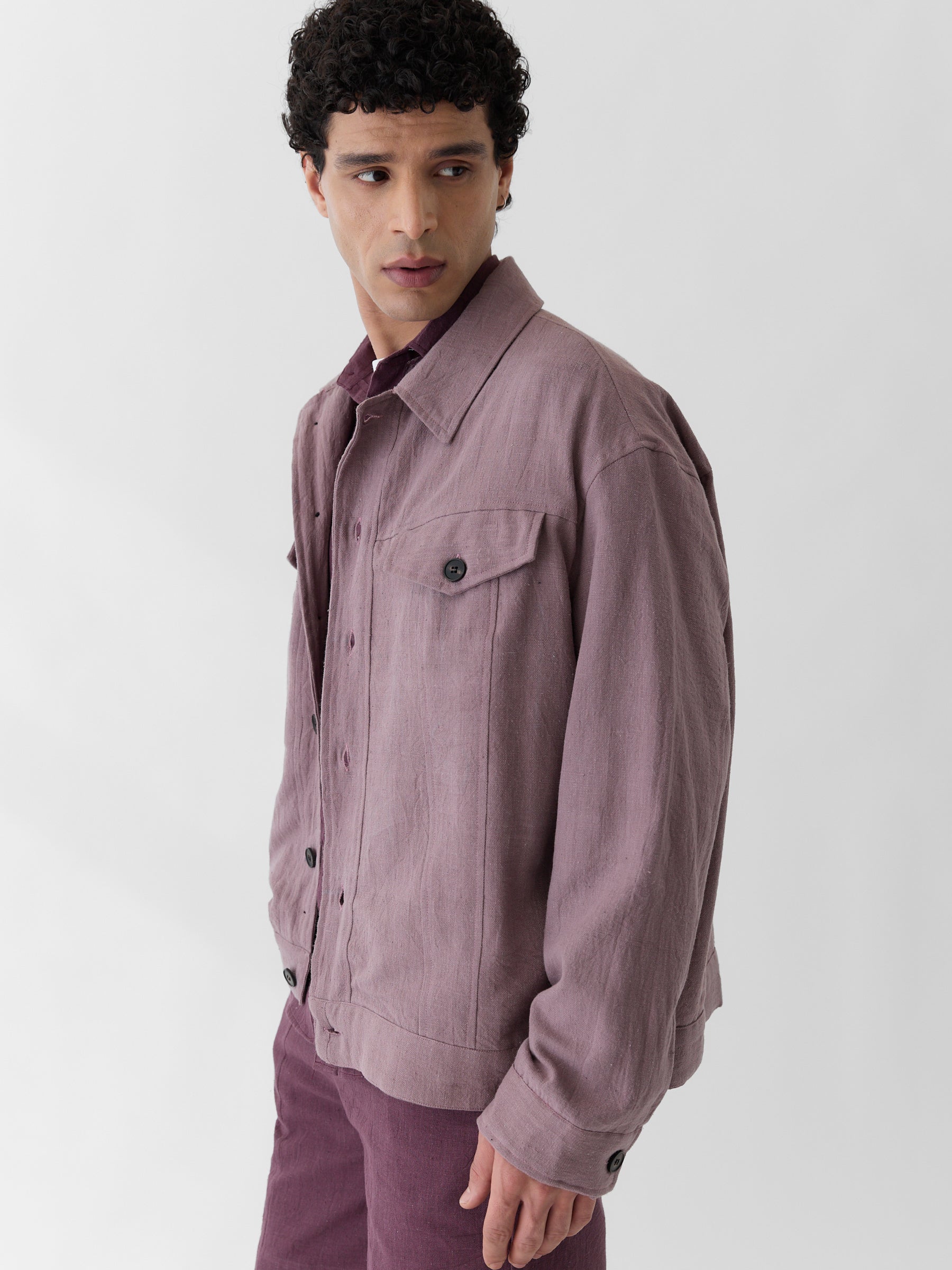 Men's Short Jacket- Mauve Purple