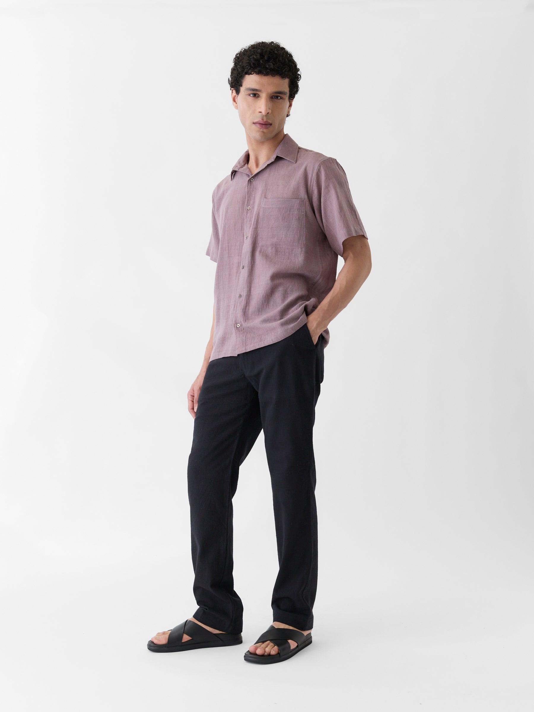 black dockers dress shoes Spread Collar Dress Shirt- Lavender – dolce MODA