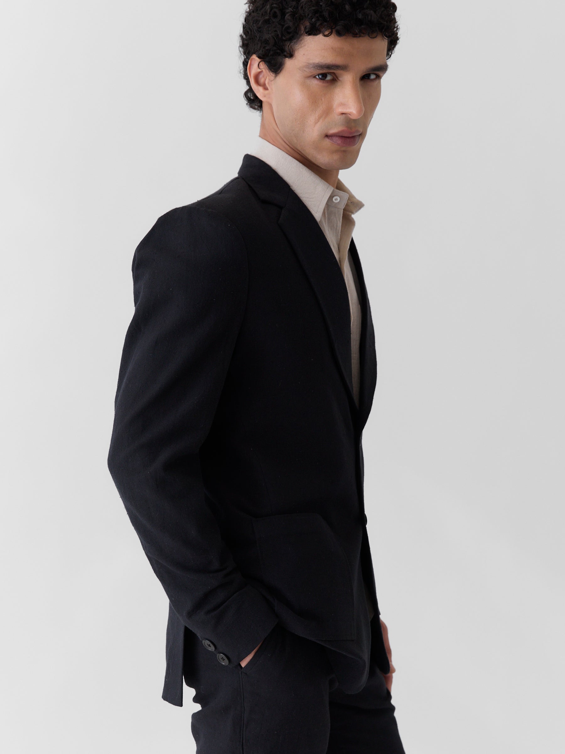 Men's Casual Blazer- Black