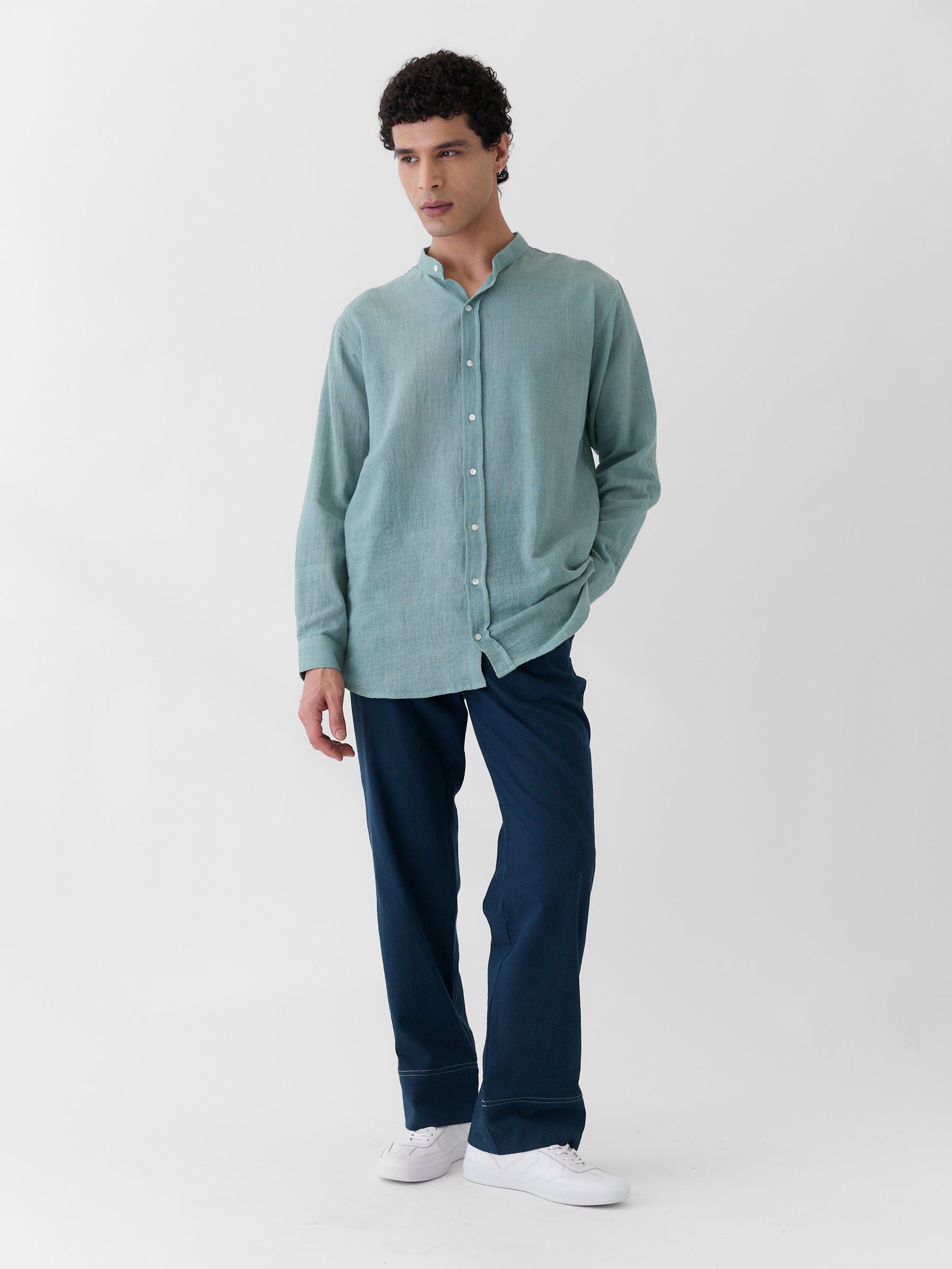 Men's Straight Fit Pants- Navy Blue