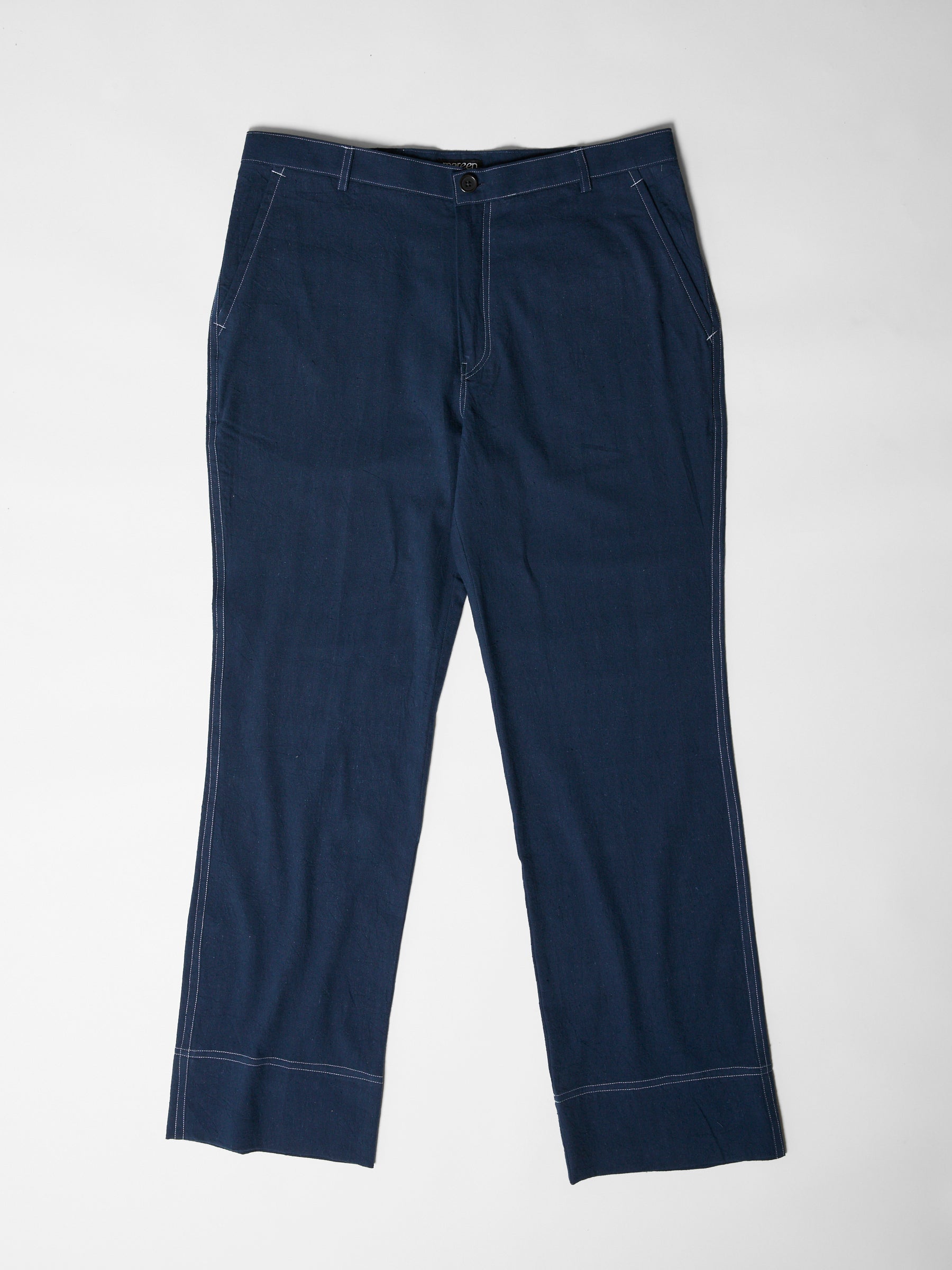 Men's Straight Fit Pants- Navy Blue