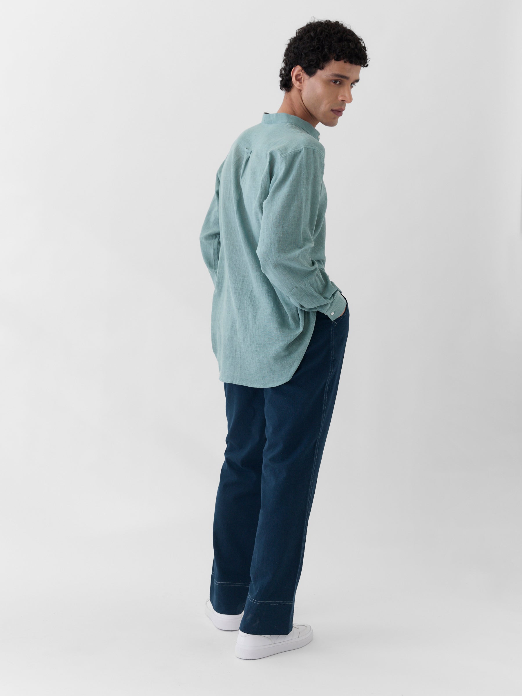 Men's Straight Fit Pants- Navy Blue