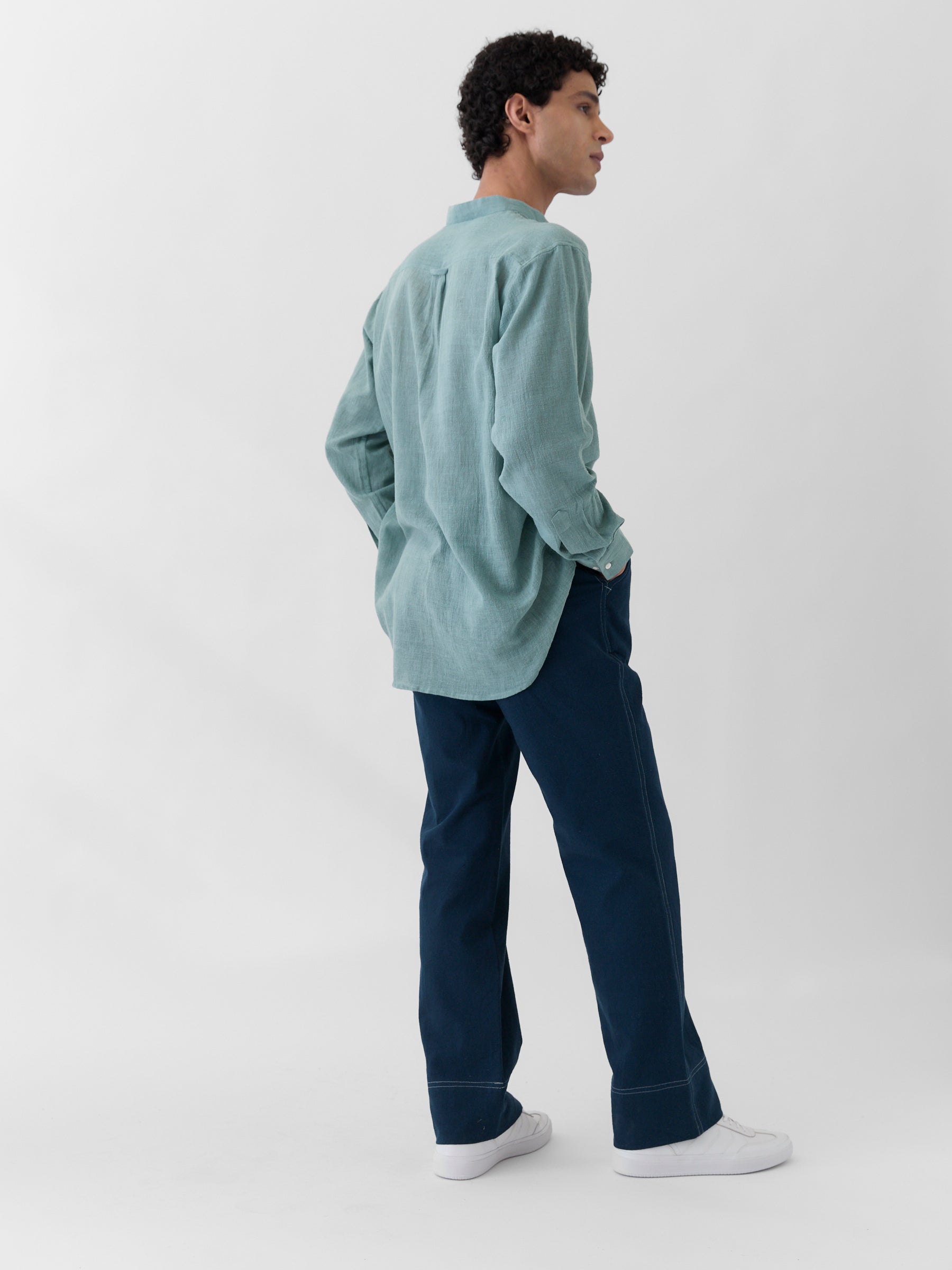 Men's Straight Fit Pants- Navy Blue