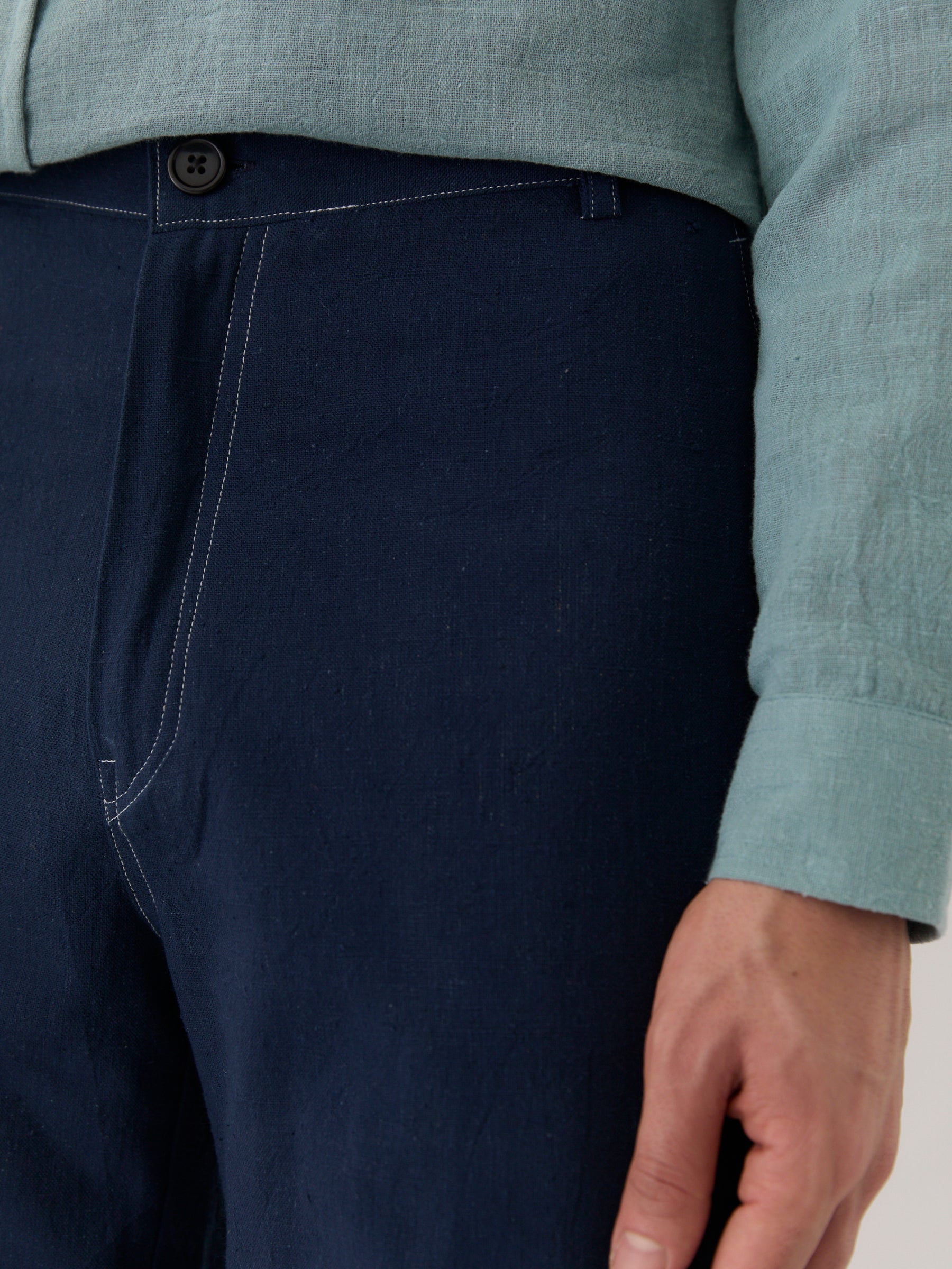 Men's Straight Fit Pants- Navy Blue