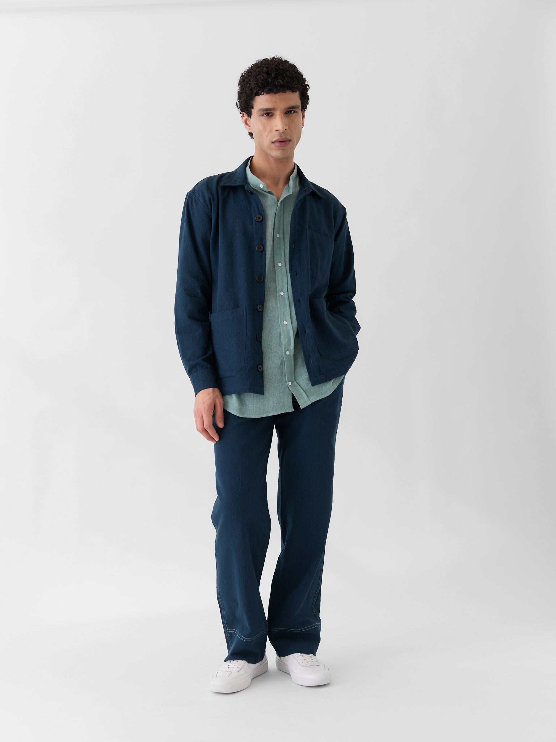 Men's Triple Pocket Jacket- Navy Blue