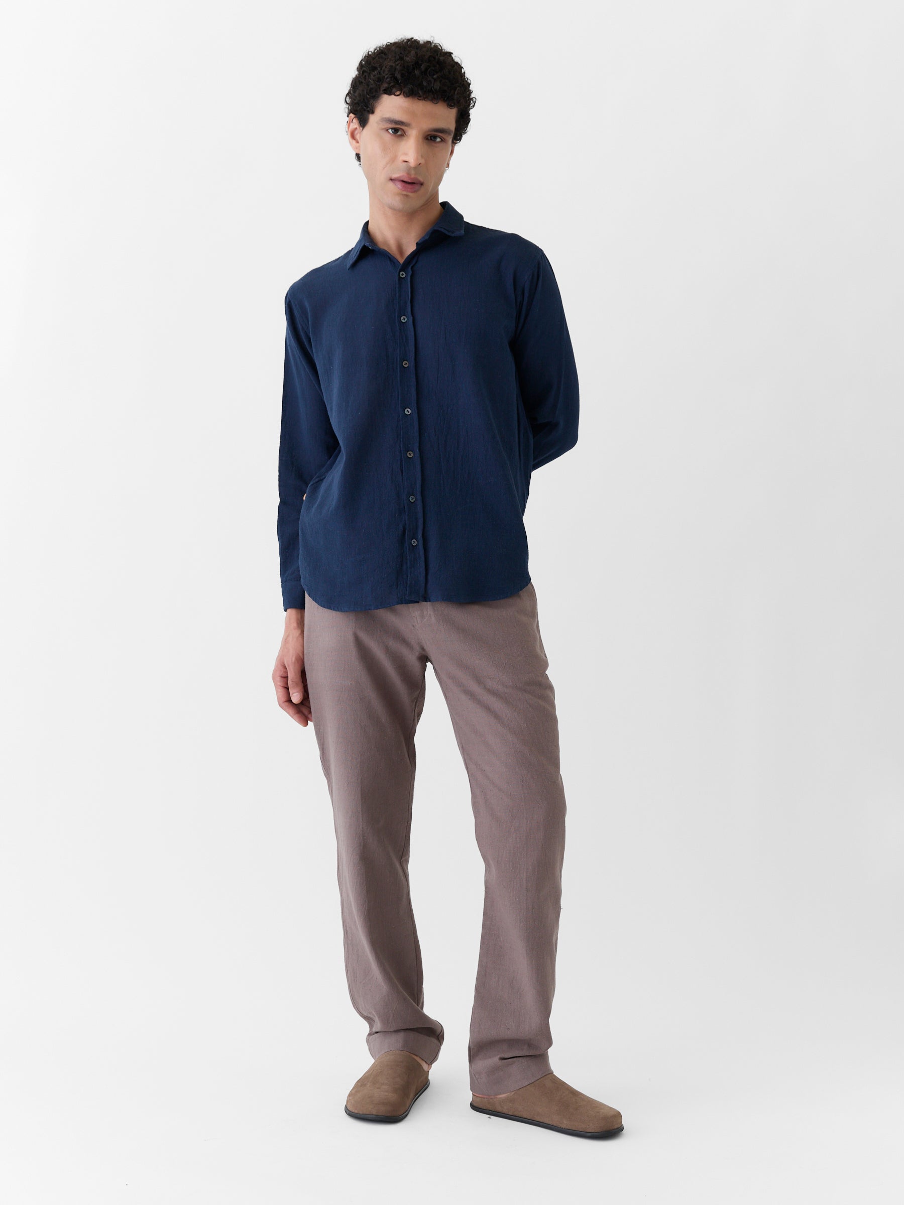 Men's Slim Fit Pants- Grayish Brown