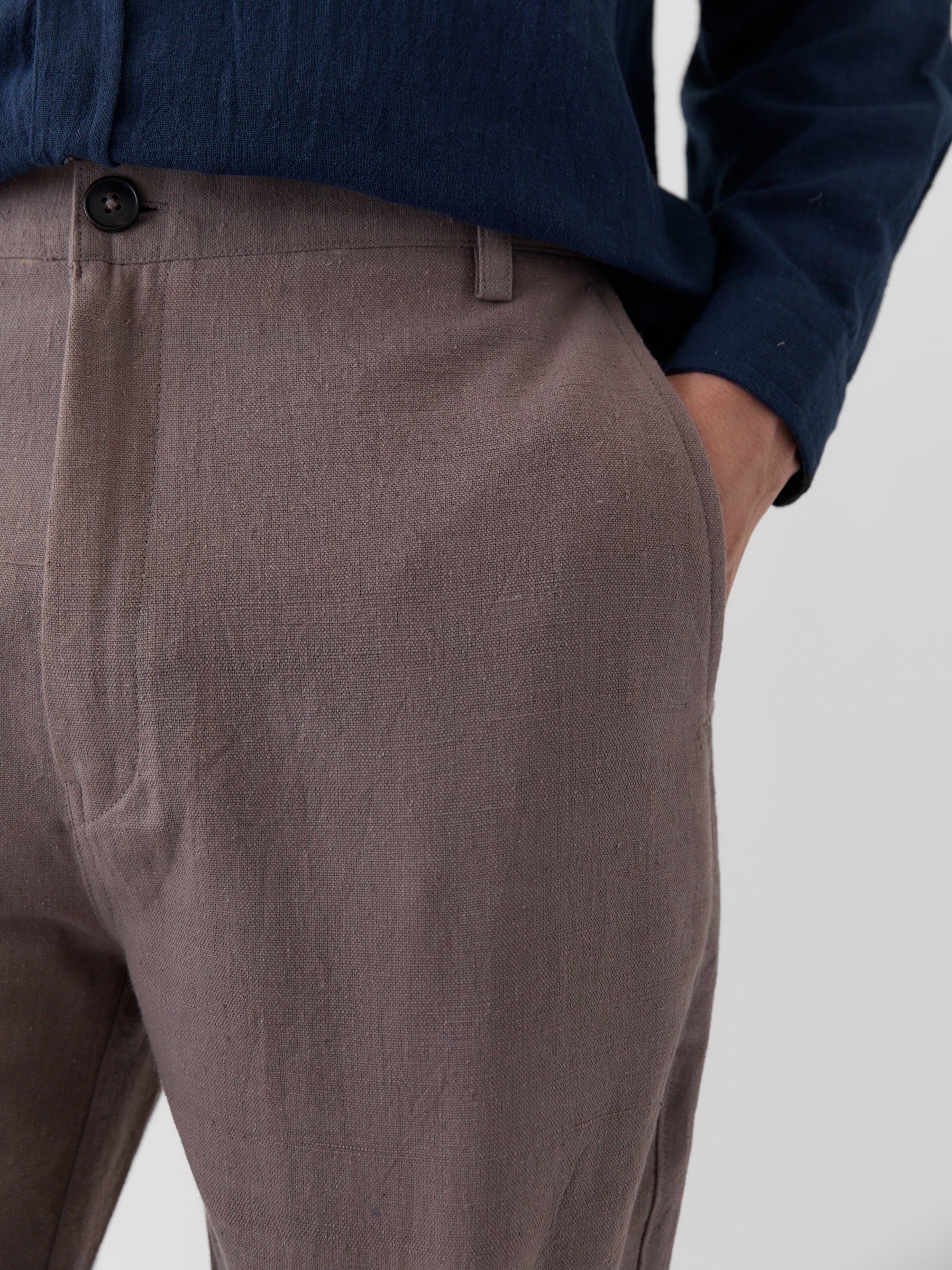 Men's Slim Fit Pants- Grayish Brown