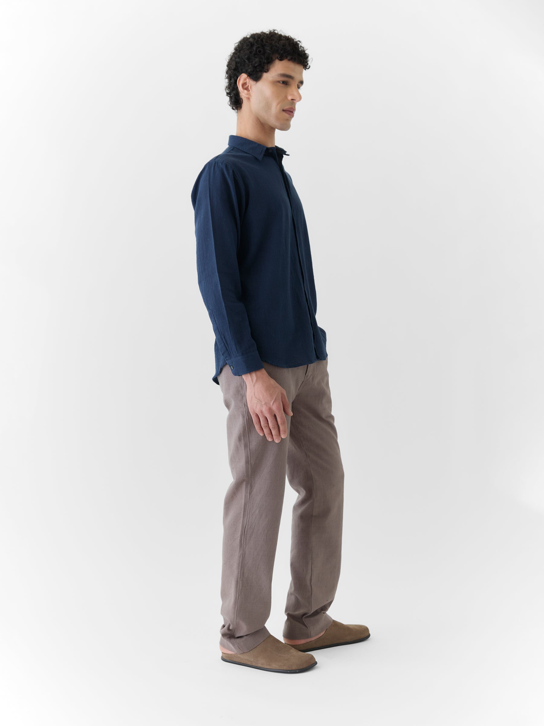 Men's Slim Fit Pants- Grayish Brown
