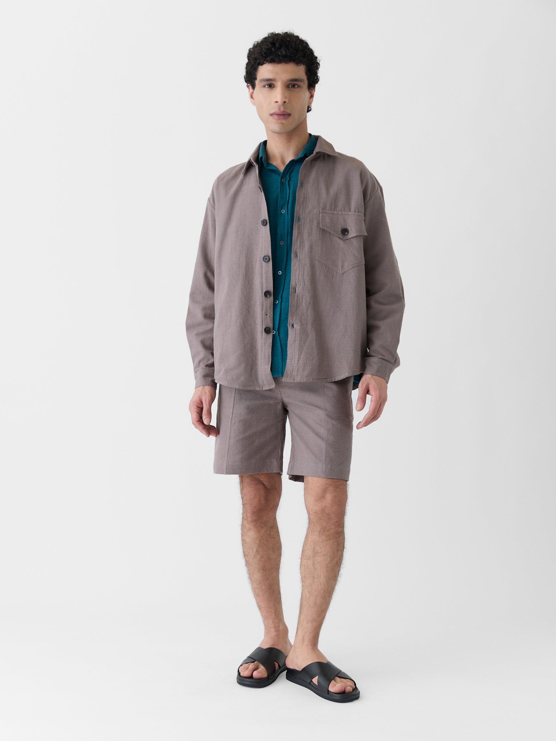 Men's Mono Pocket Jacket- Grayish Brown