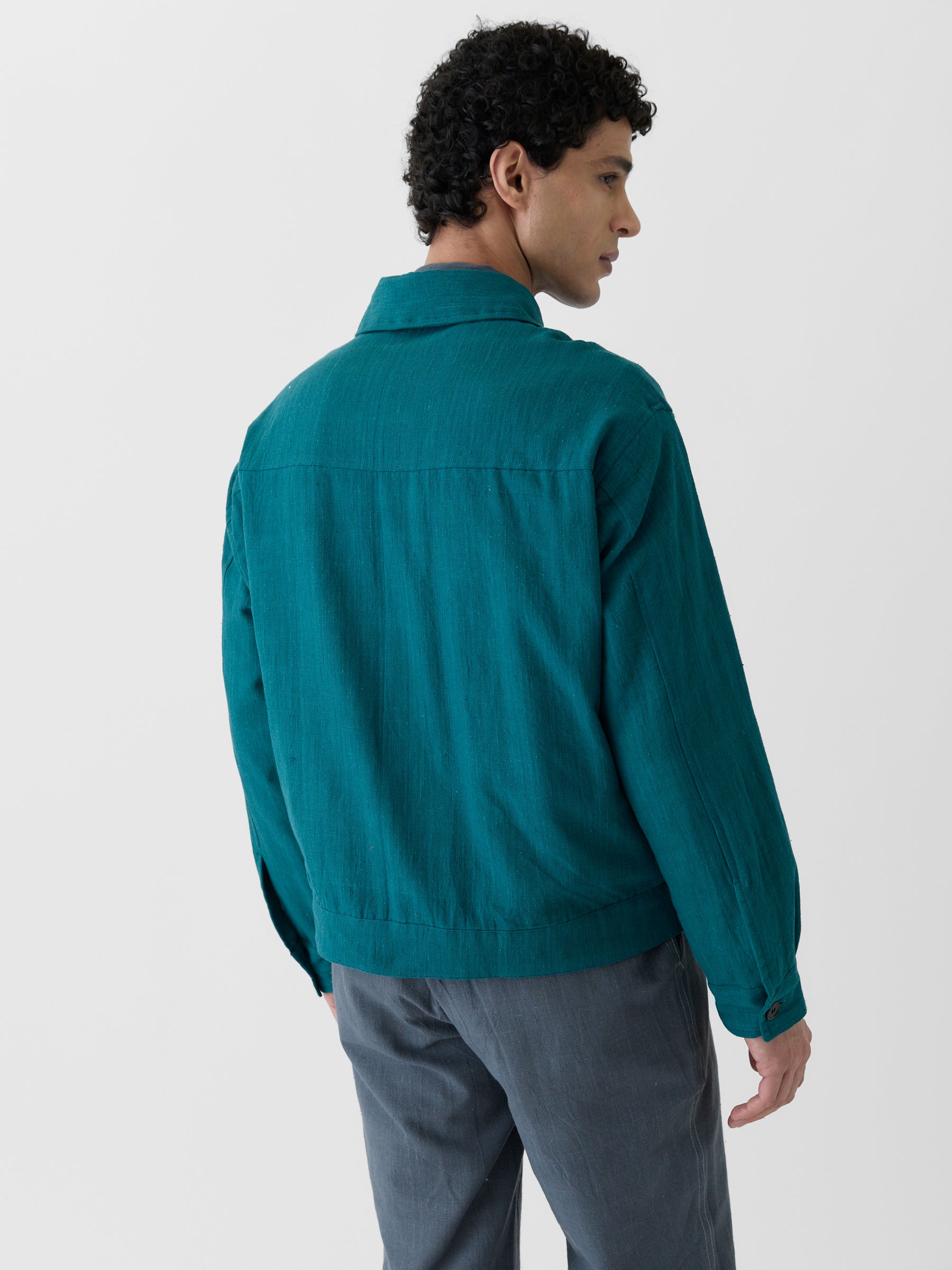Men's Short Jacket- Teal Green