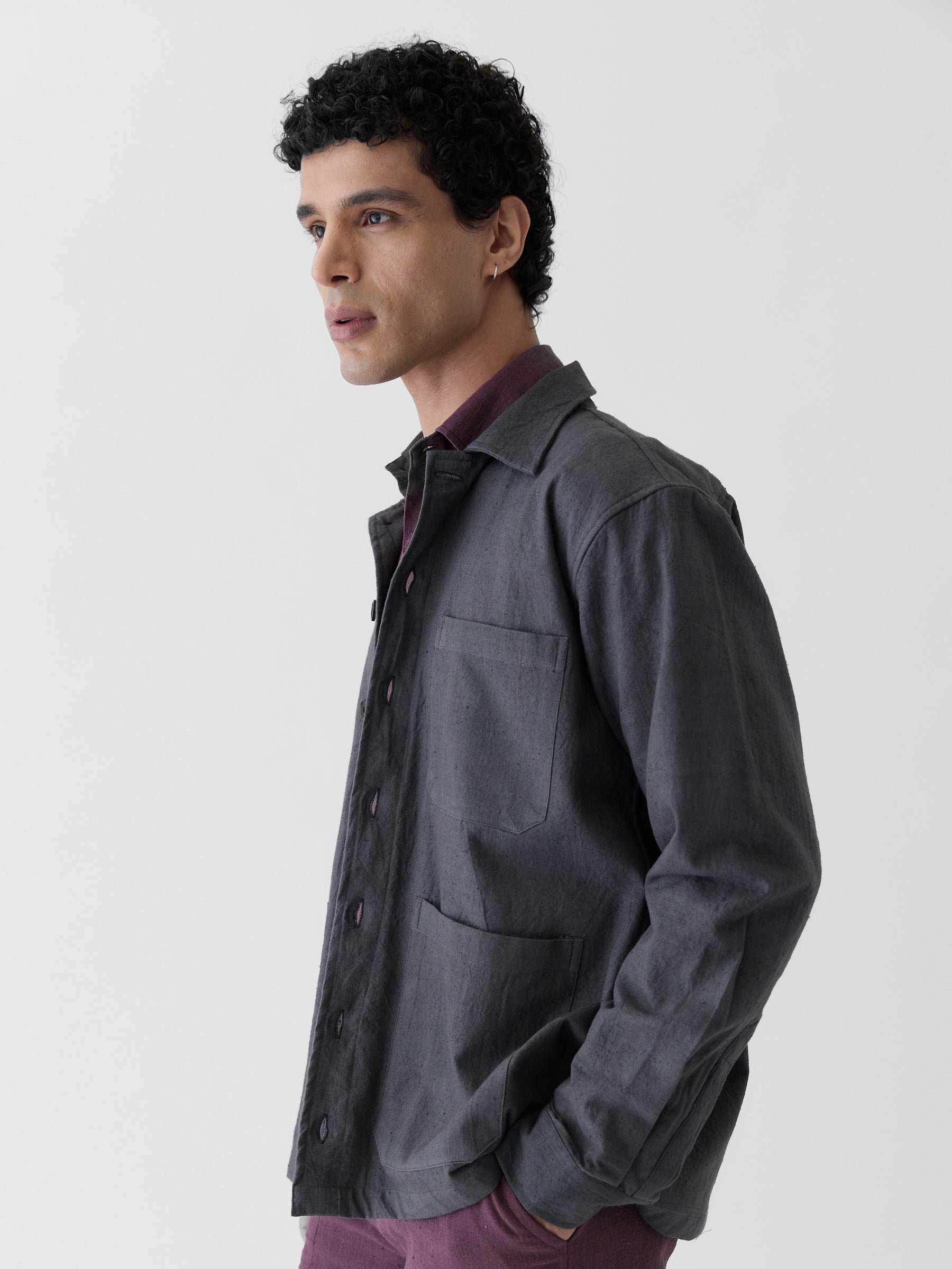 Men's Triple Pocket Jacket- Graphite Gray