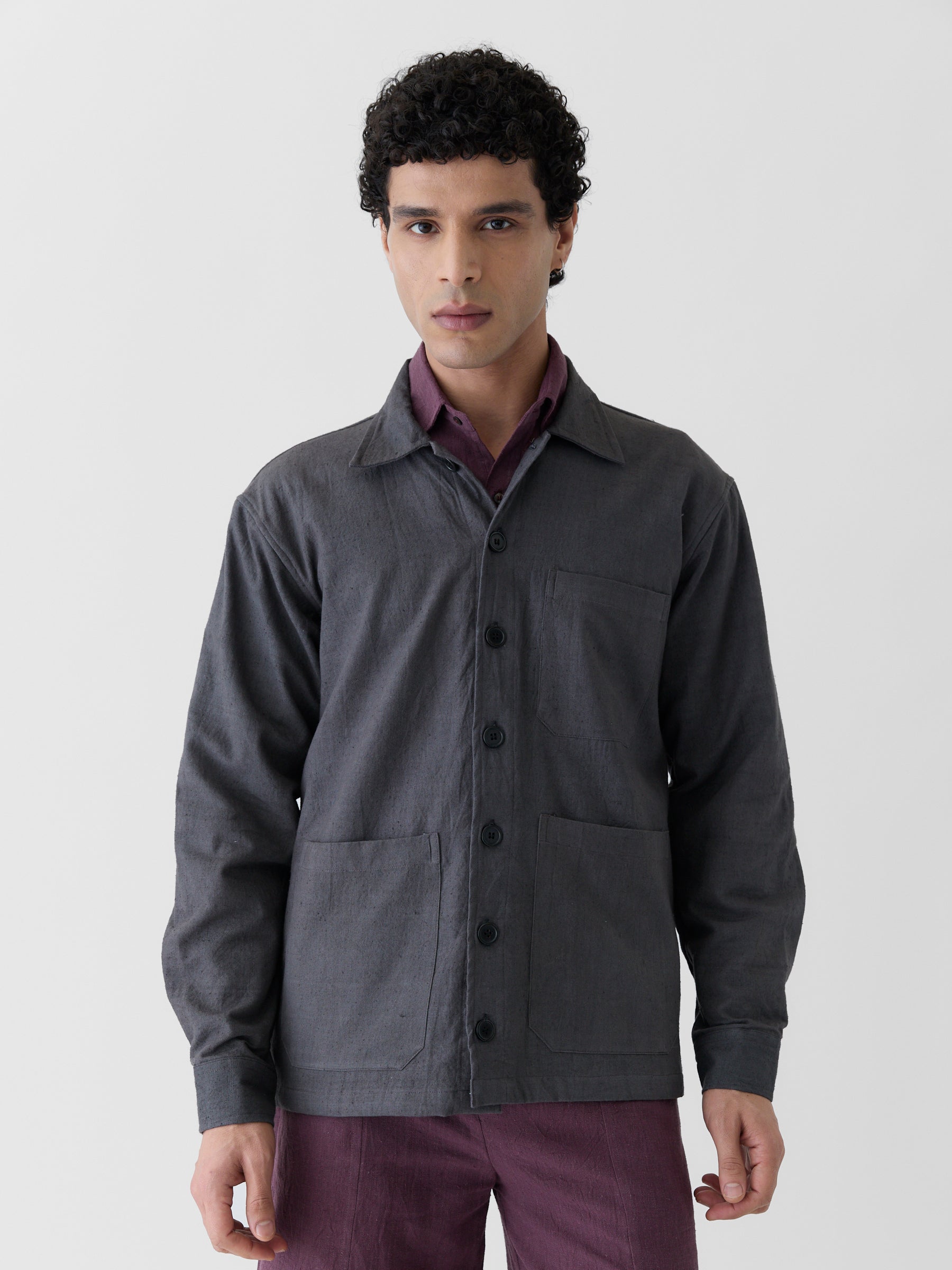 Men's Triple Pocket Jacket- Graphite Gray