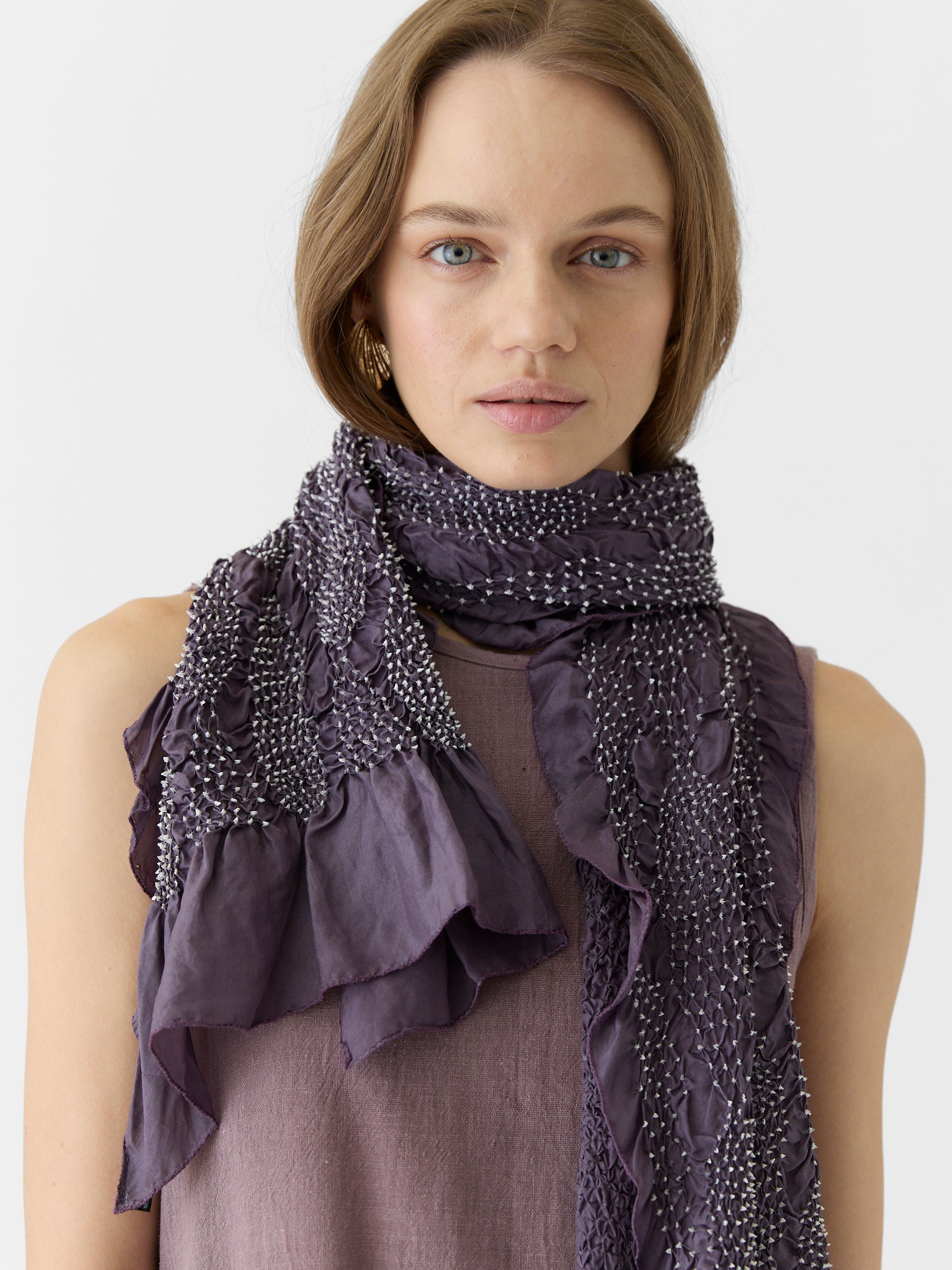 Tie-Dye Silk Scarf- Twilight Purple
