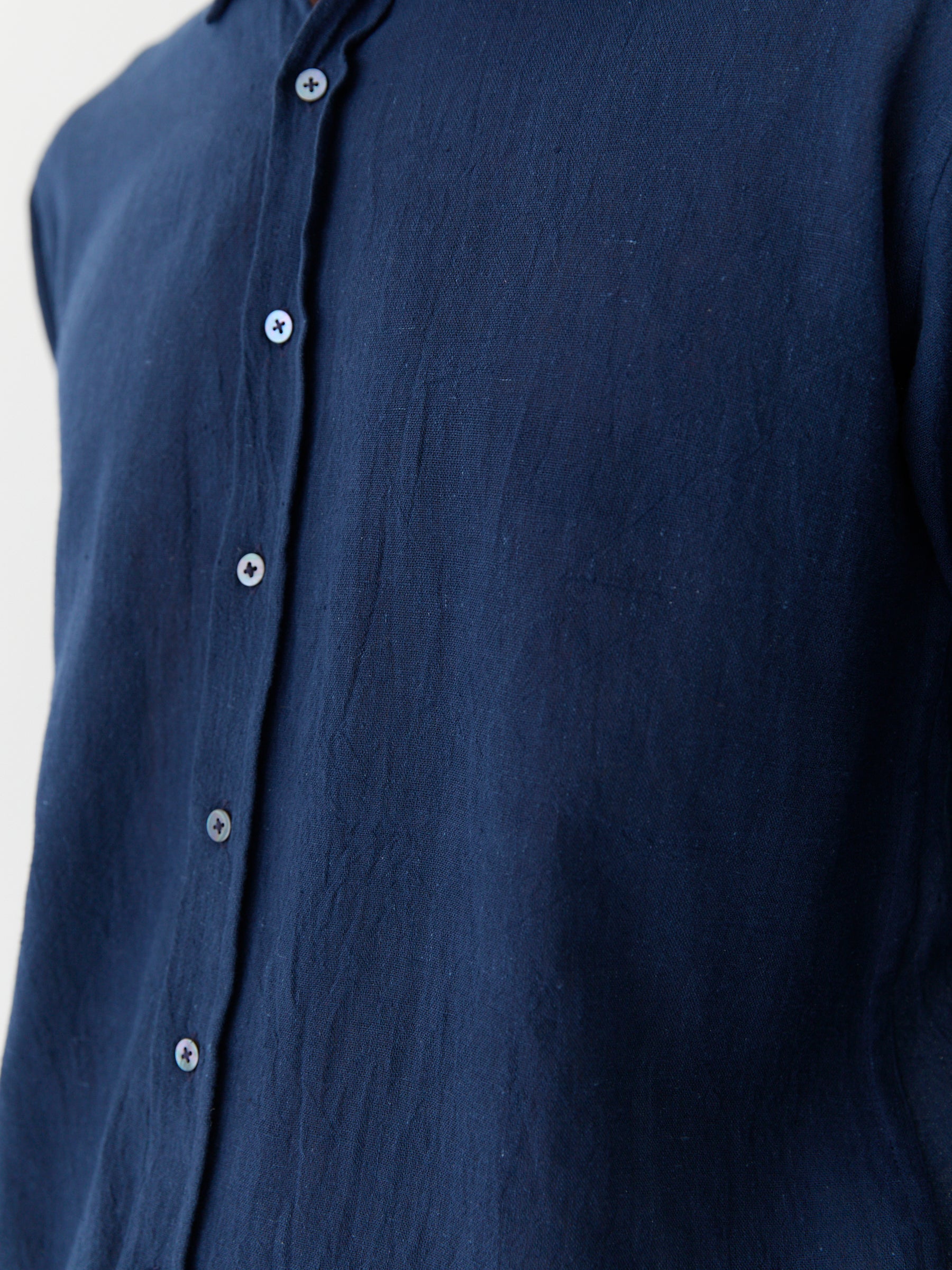 Men's Regular Collar Shirt- Navy Blue