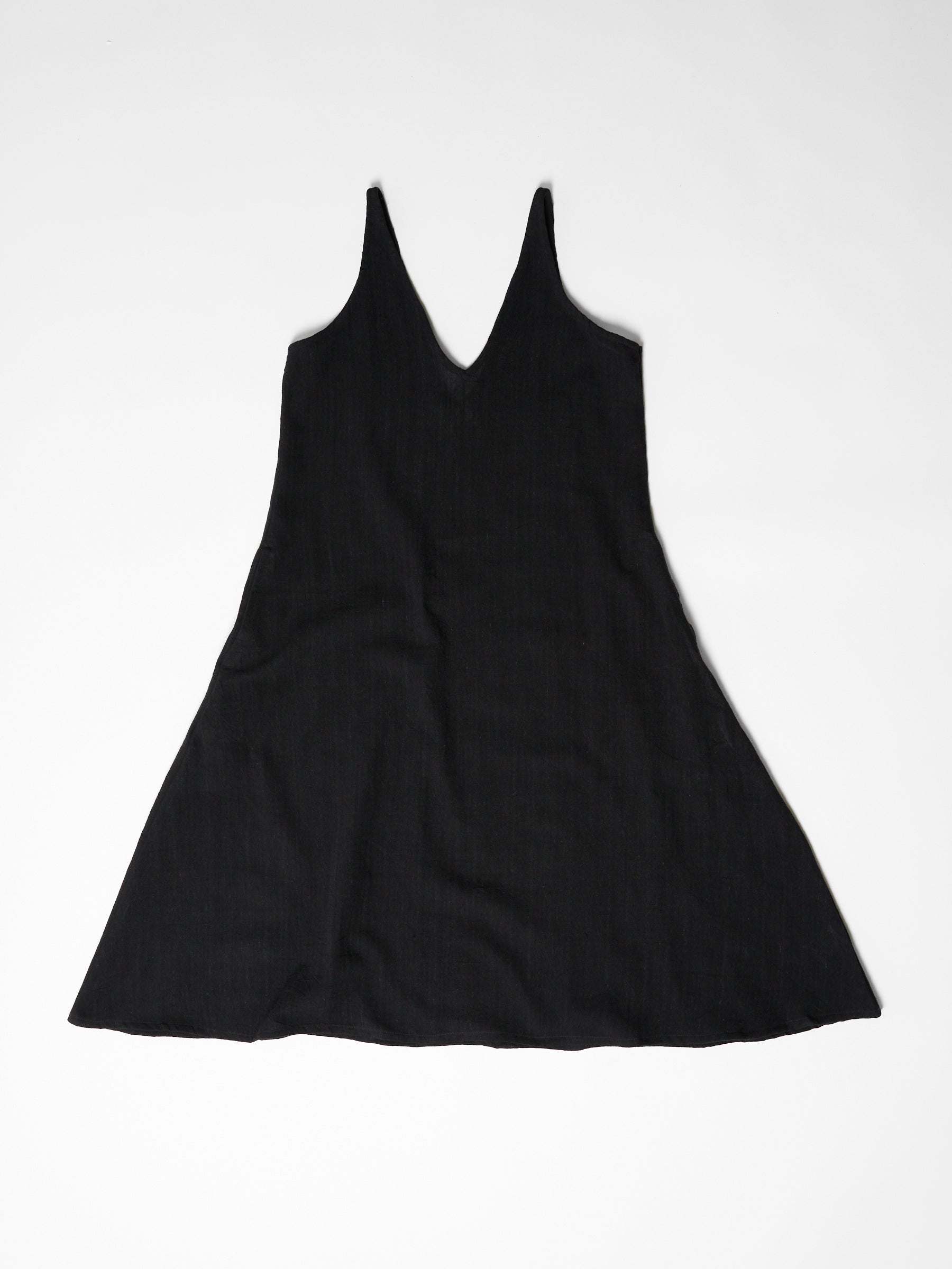 Women's V-Neck Midi Dress- Black