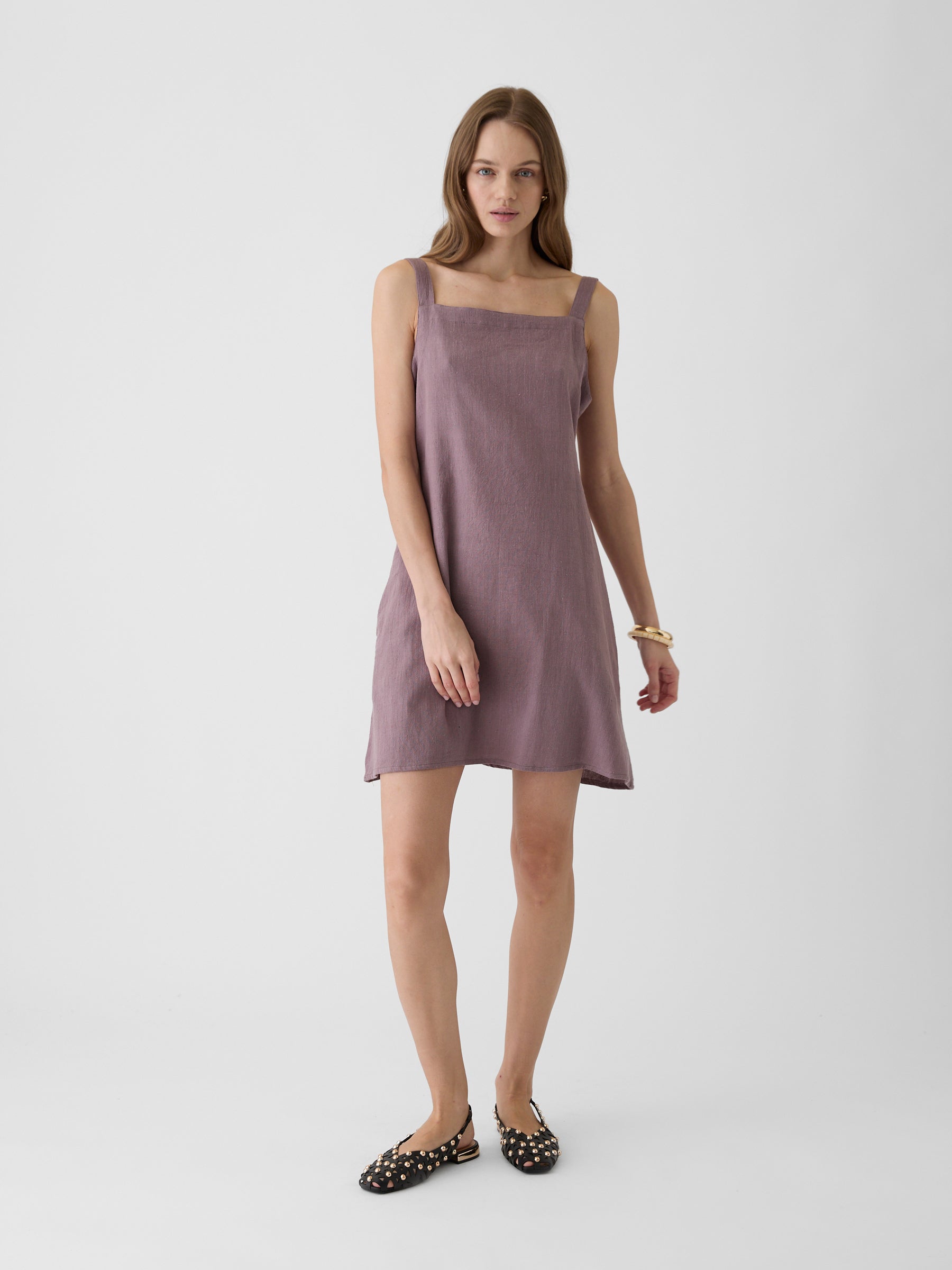 Women's Short Dress- Mauve Purple