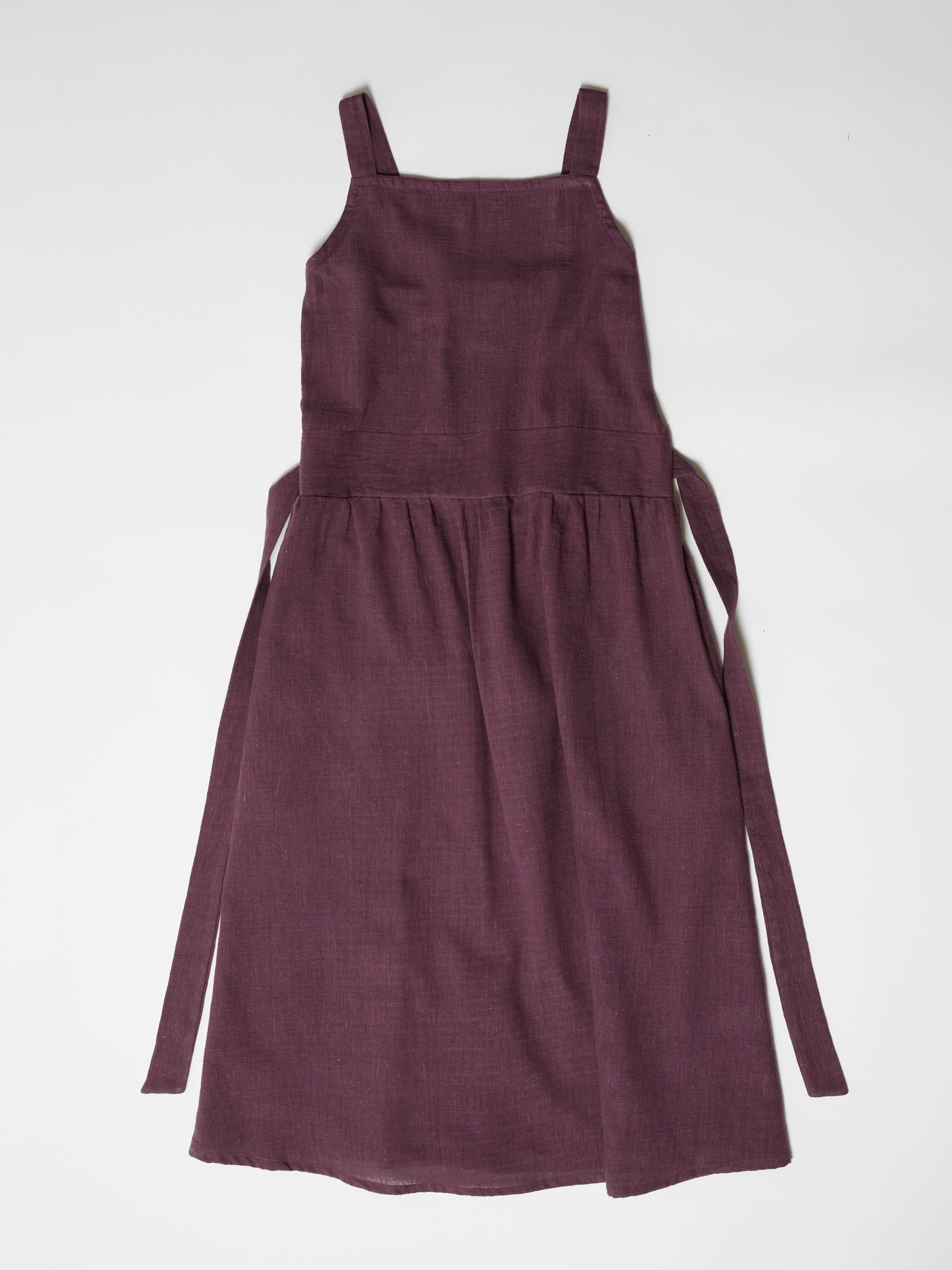 Women's Tie-Waist Midi Dress- Aubergine Purple