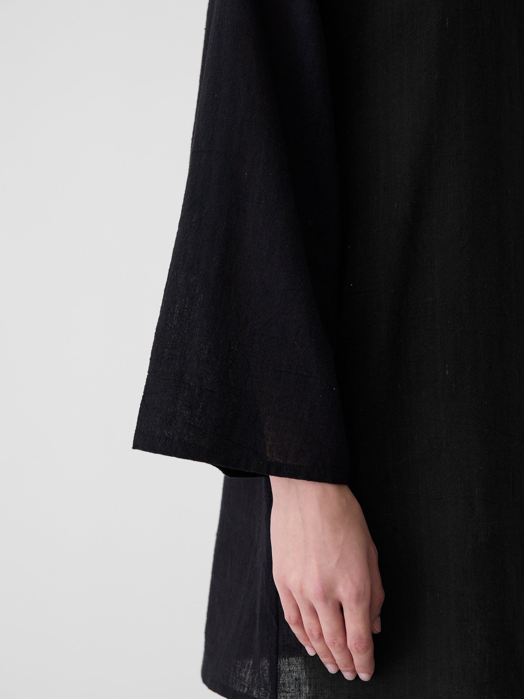 Women's Bell Sleeve Short Dress- Black