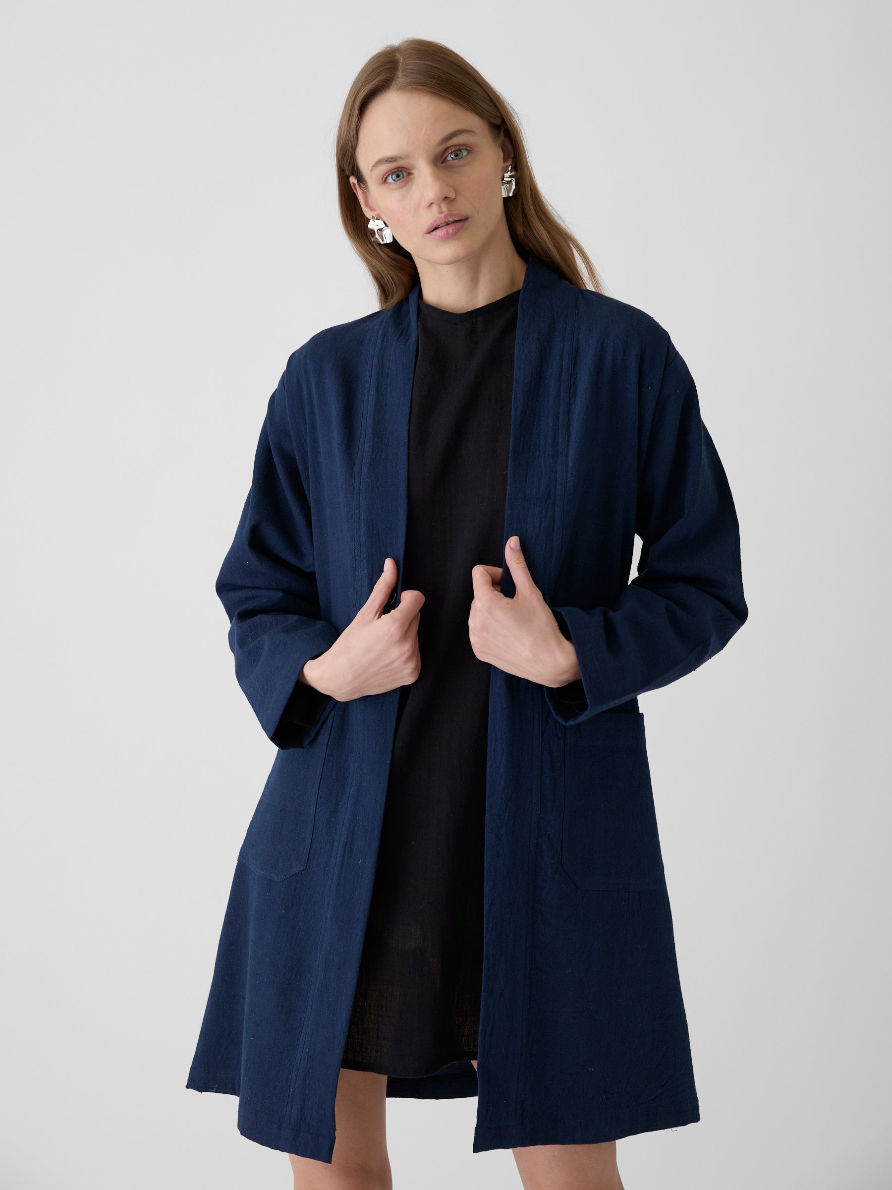 Women's Long Jacket- Navy Blue