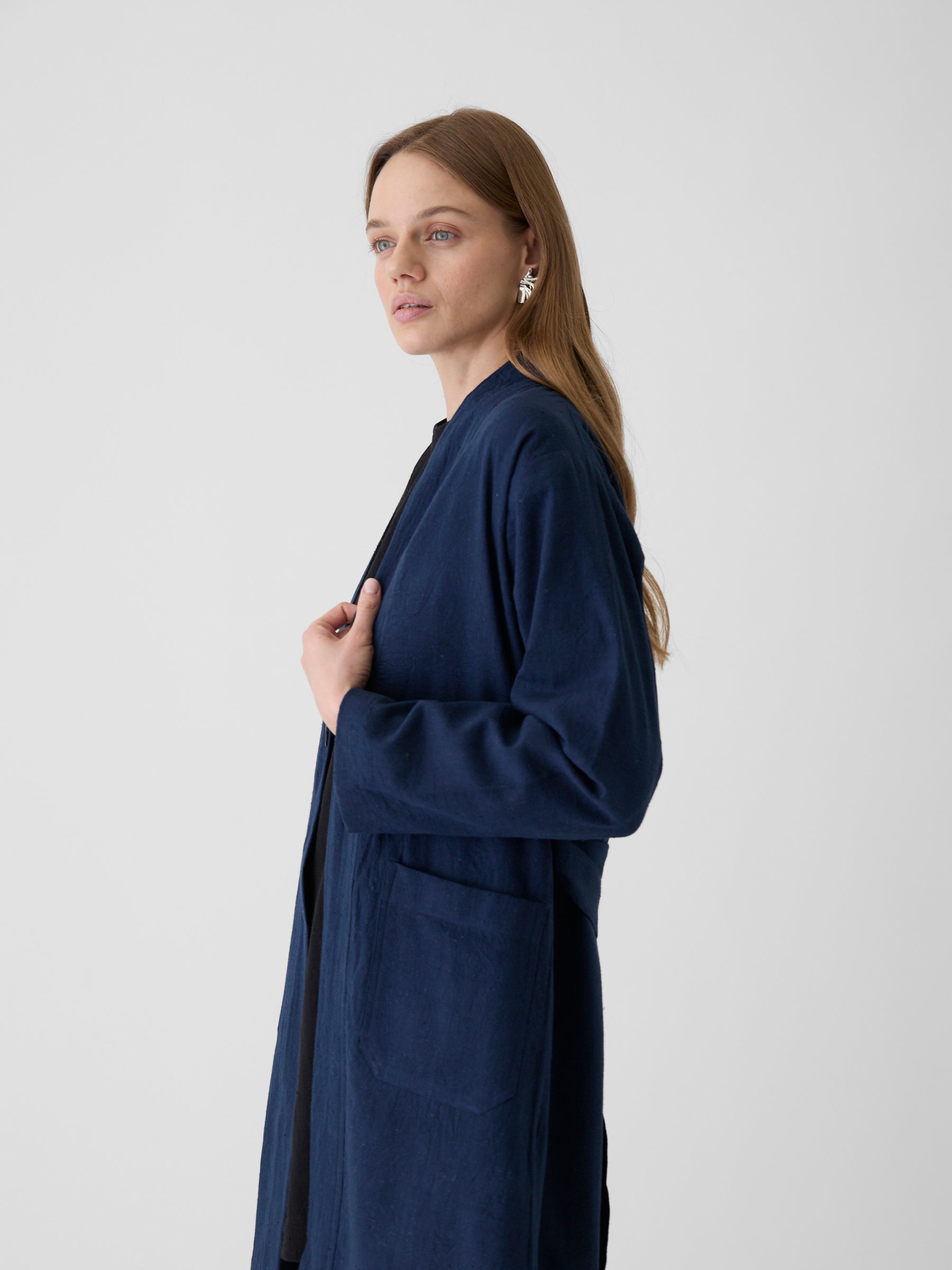 Women's Long Jacket- Navy Blue