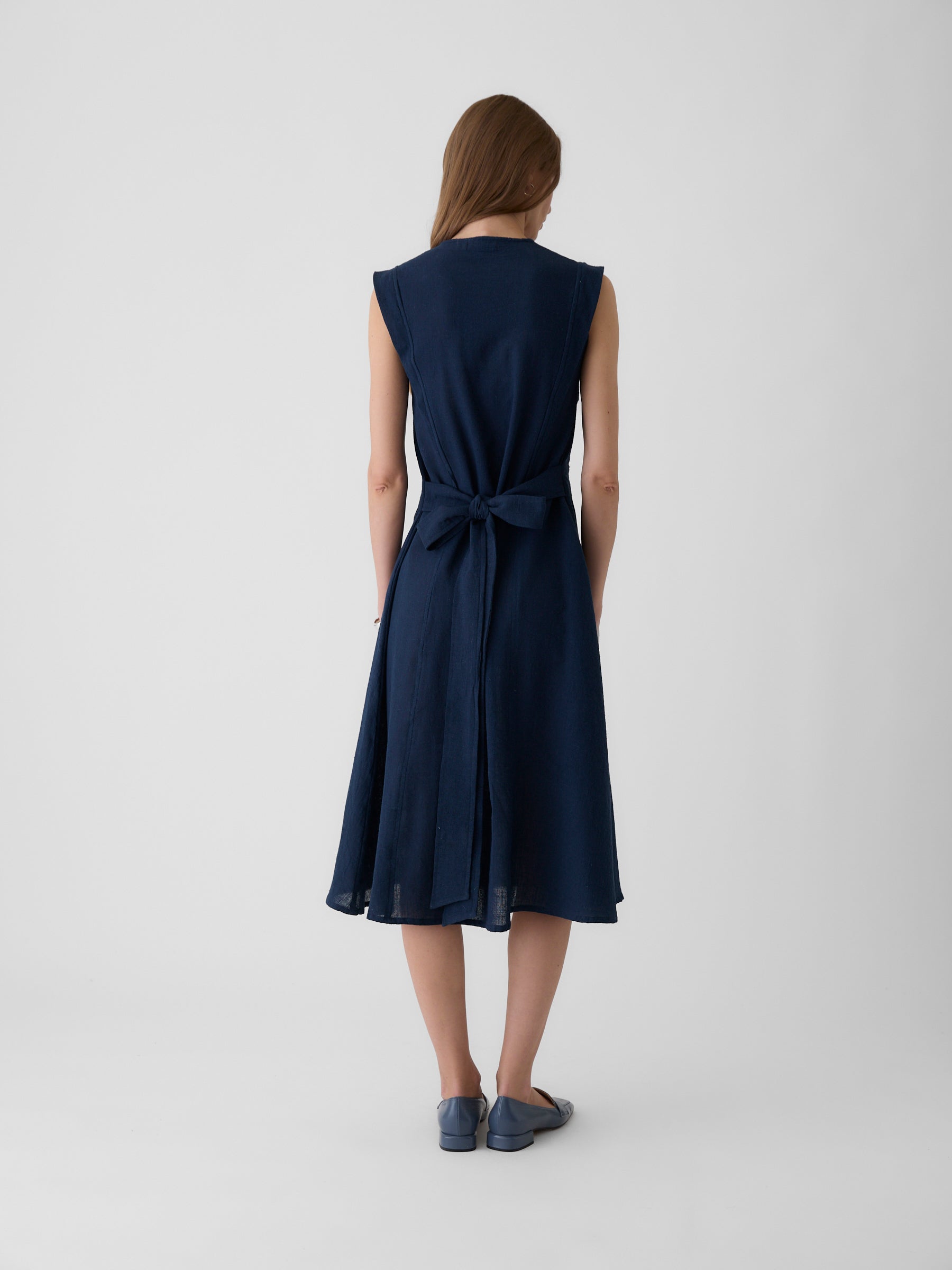 Women's Slit Dress- Navy Blue