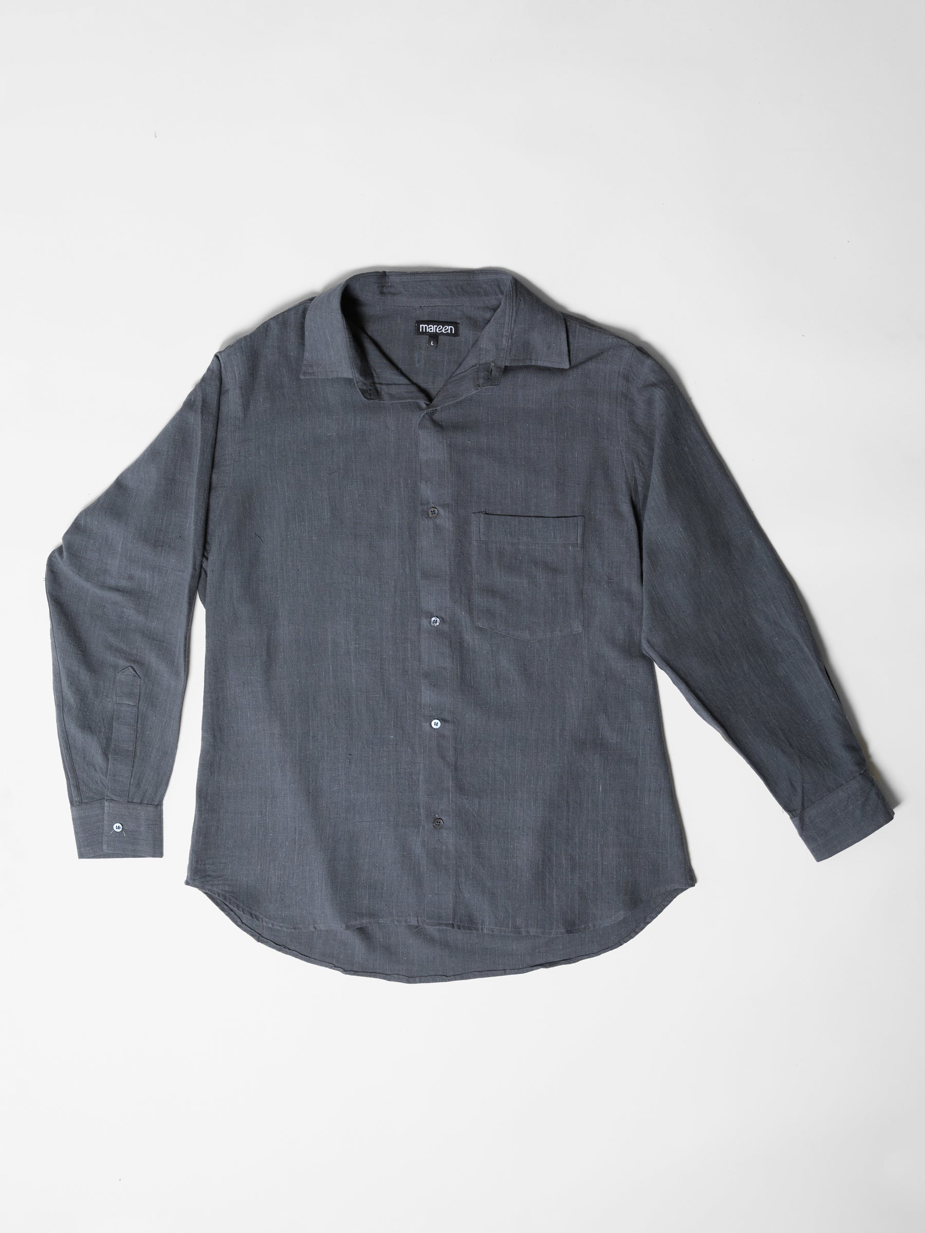 Men's Pocket Collar Shirt- Graphite Gray