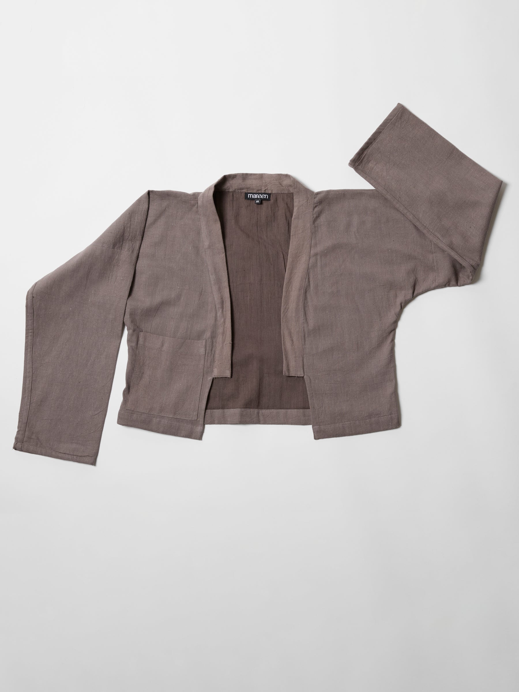 Women's Crop Jacket- Grayish Brown