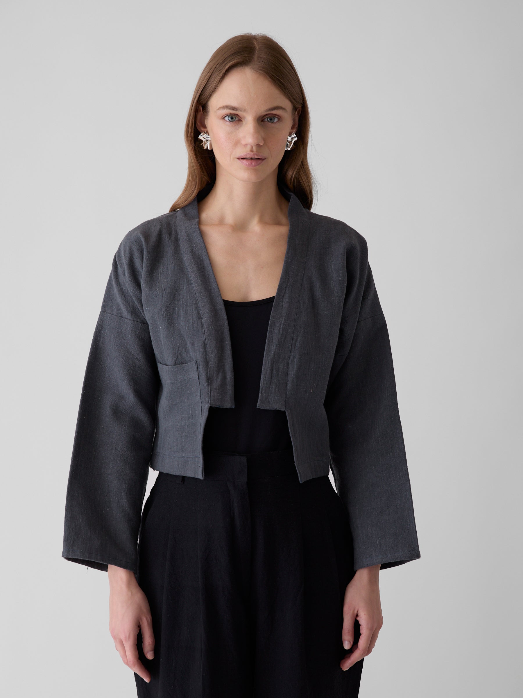 Women's Crop Jacket- Graphite Gray
