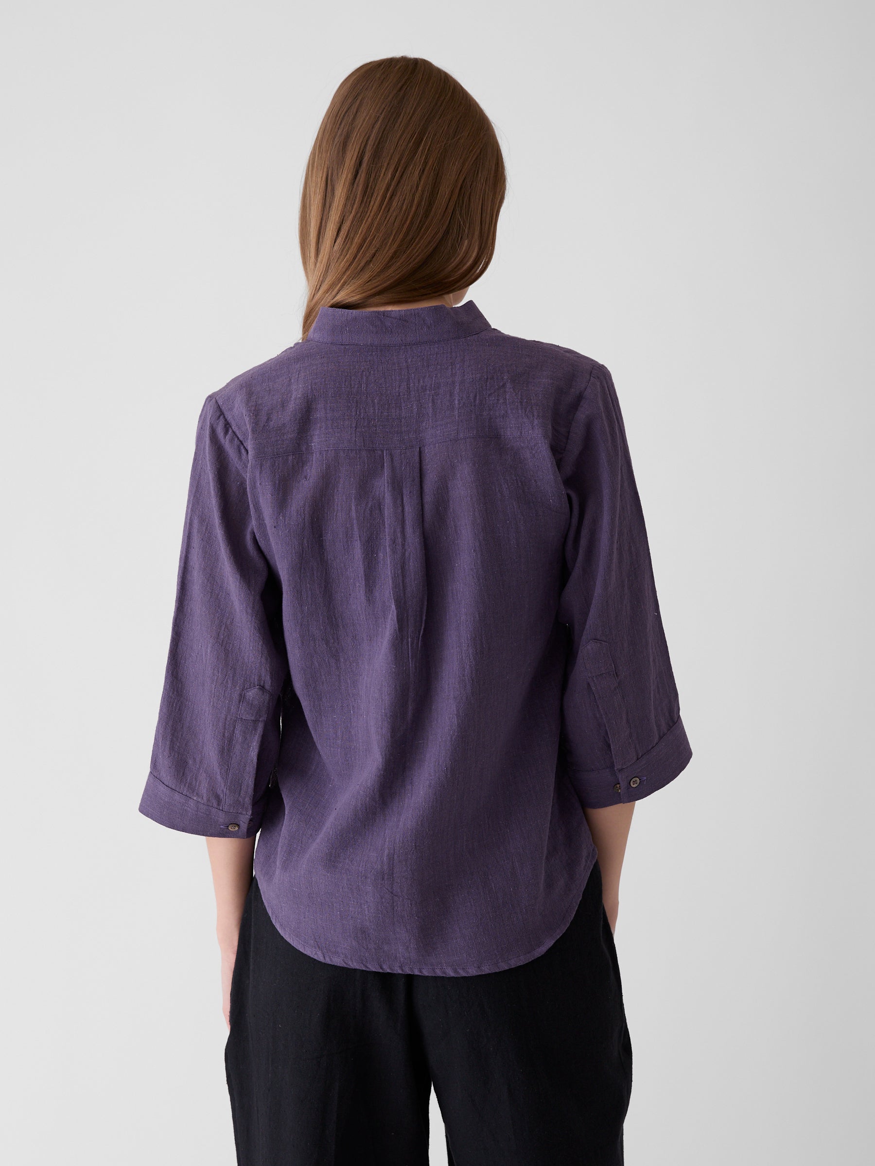 Women's Loose Sleeve Shirt- Plum Purple
