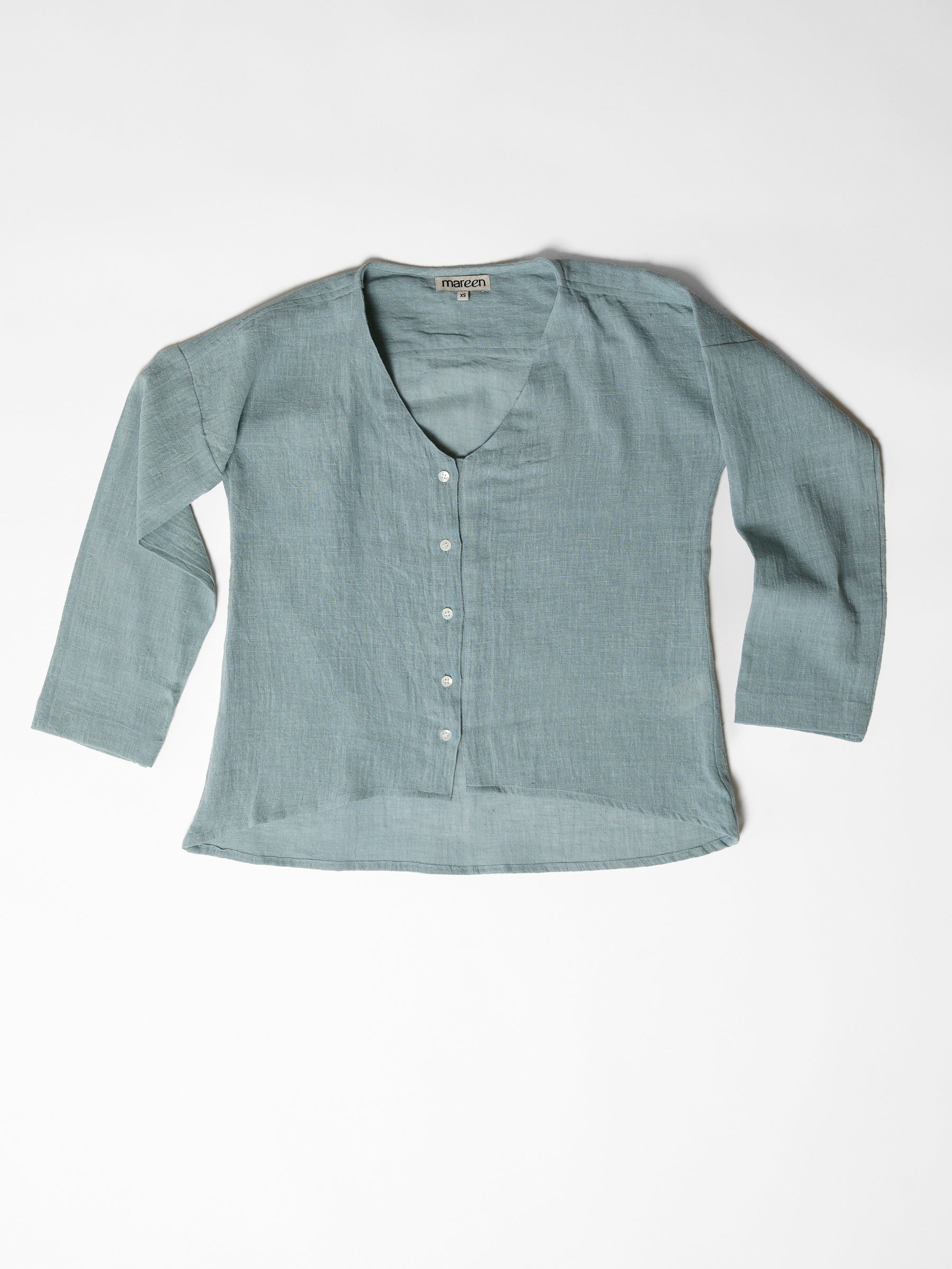 Women's V-Neck Shirt- Mint Green