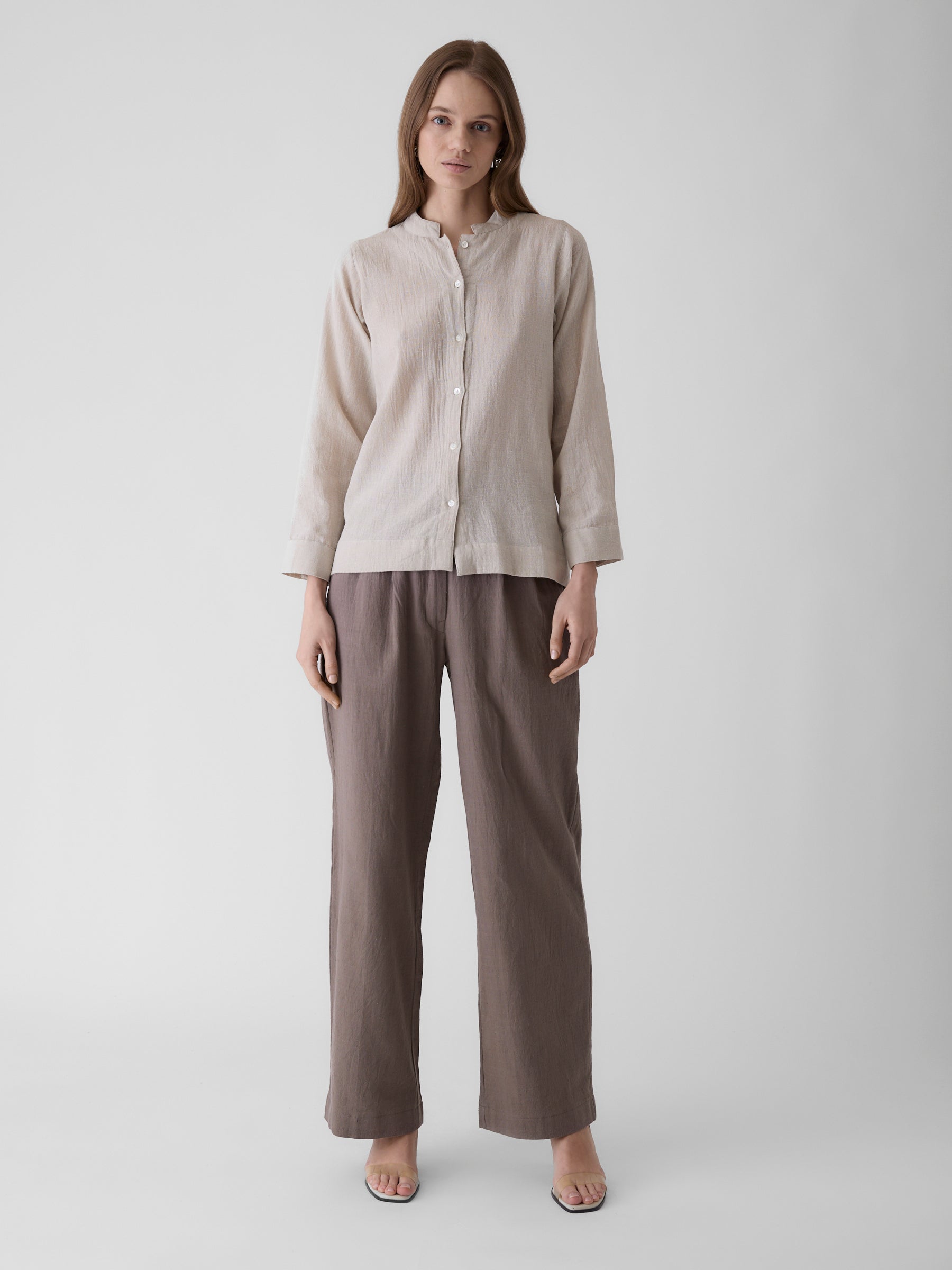 Women's Round Neck Shirt- Natural Undyed