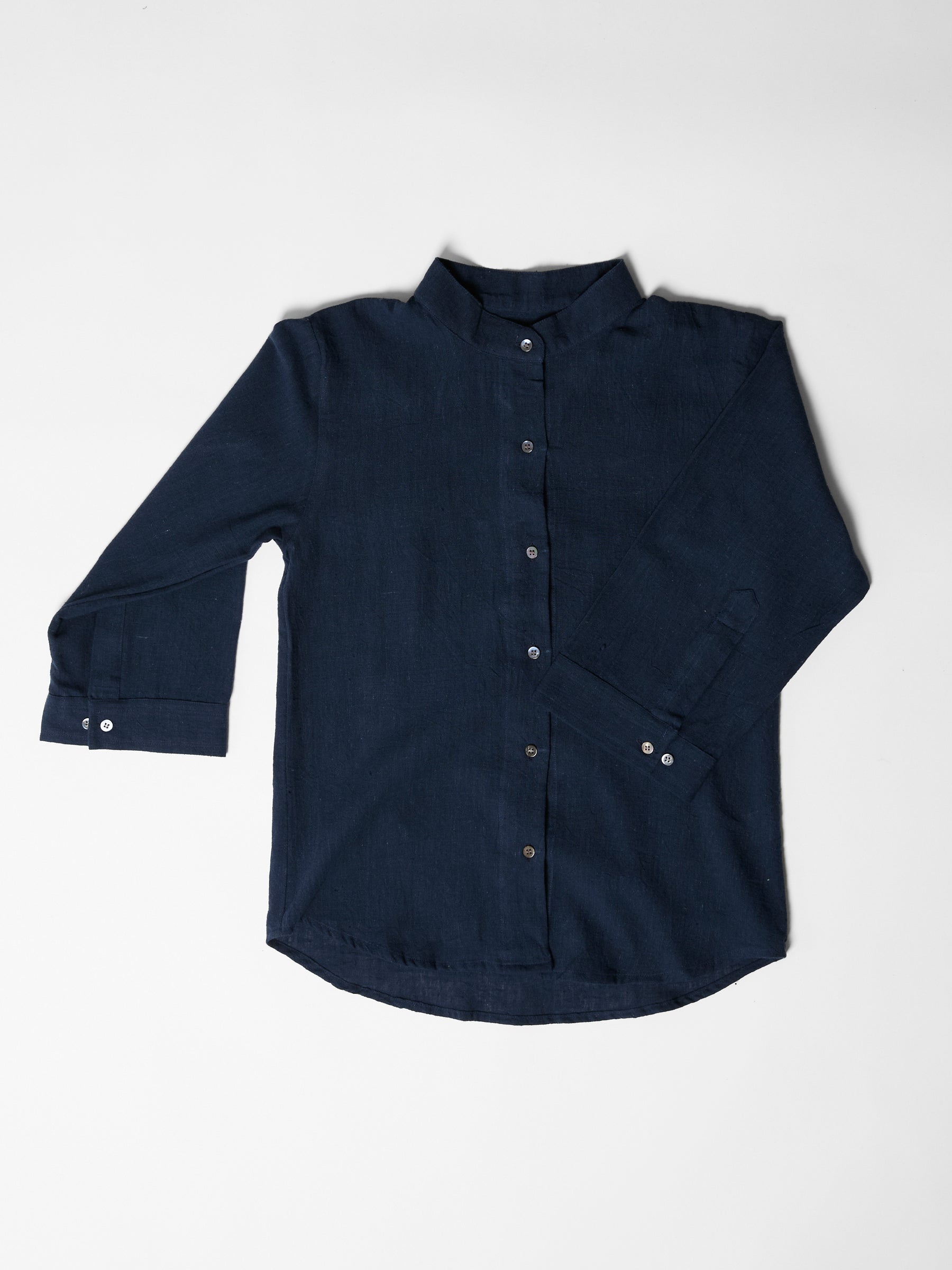 Women's Loose Sleeve Shirt- Navy Blue