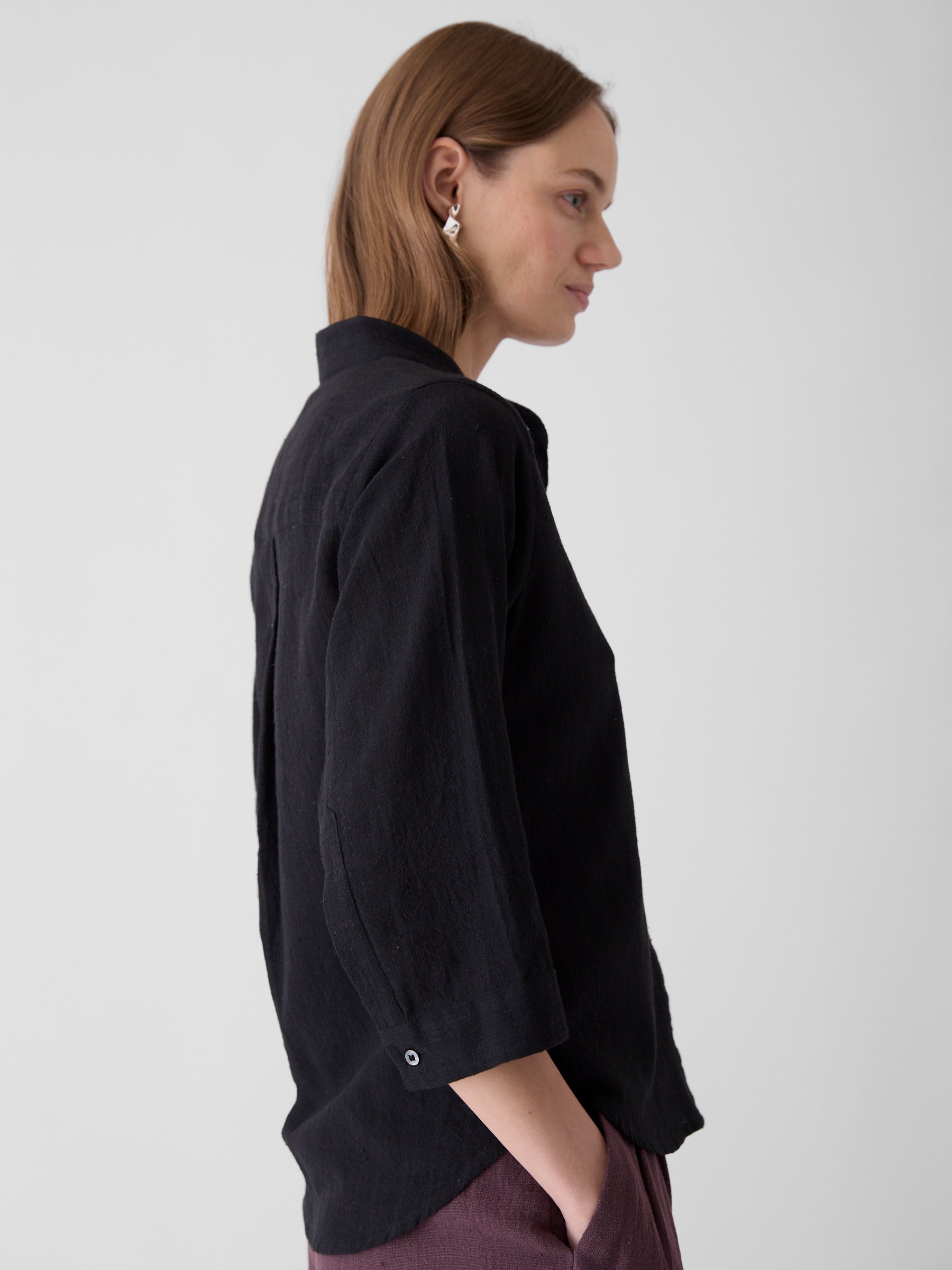Women's Loose Sleeve Shirt- Black