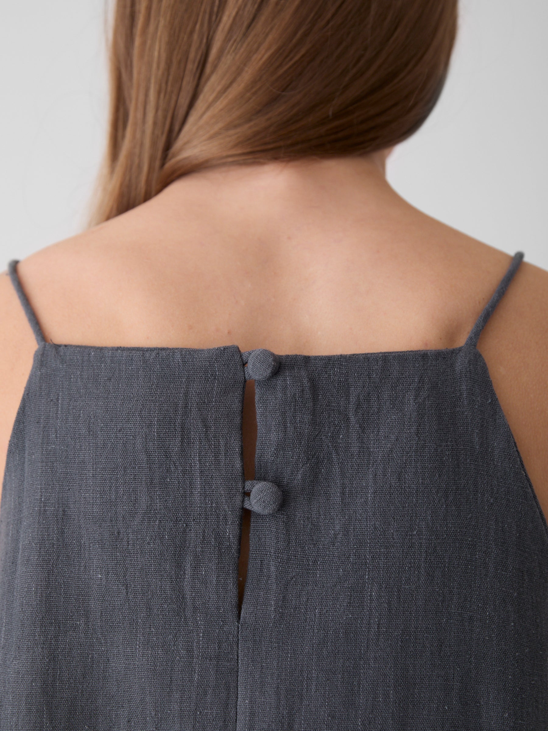 Women's High Neck Spaghetti Top- Graphite Gray