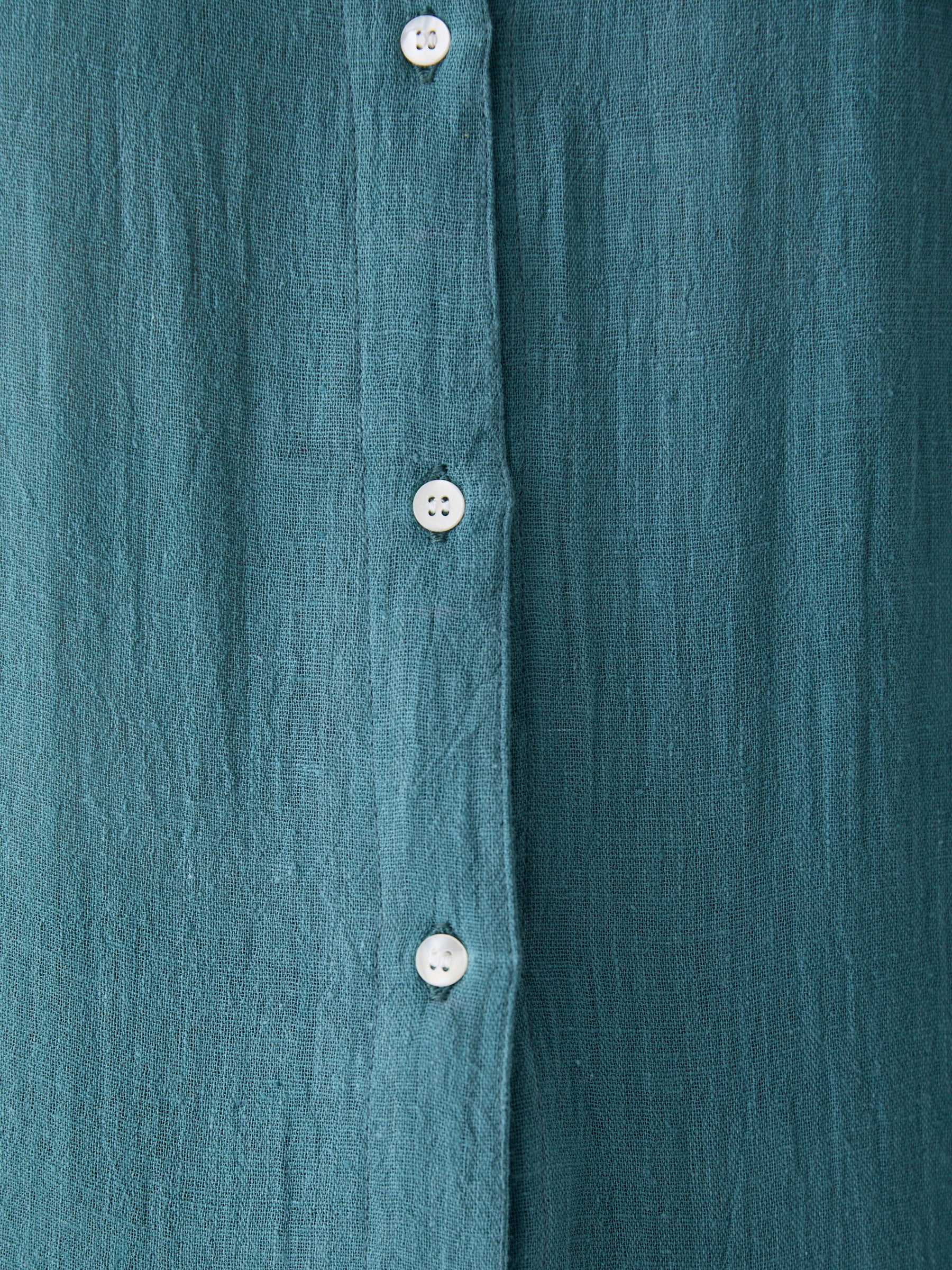 Women's Round Neck Shirt- Dark Cyan Blue