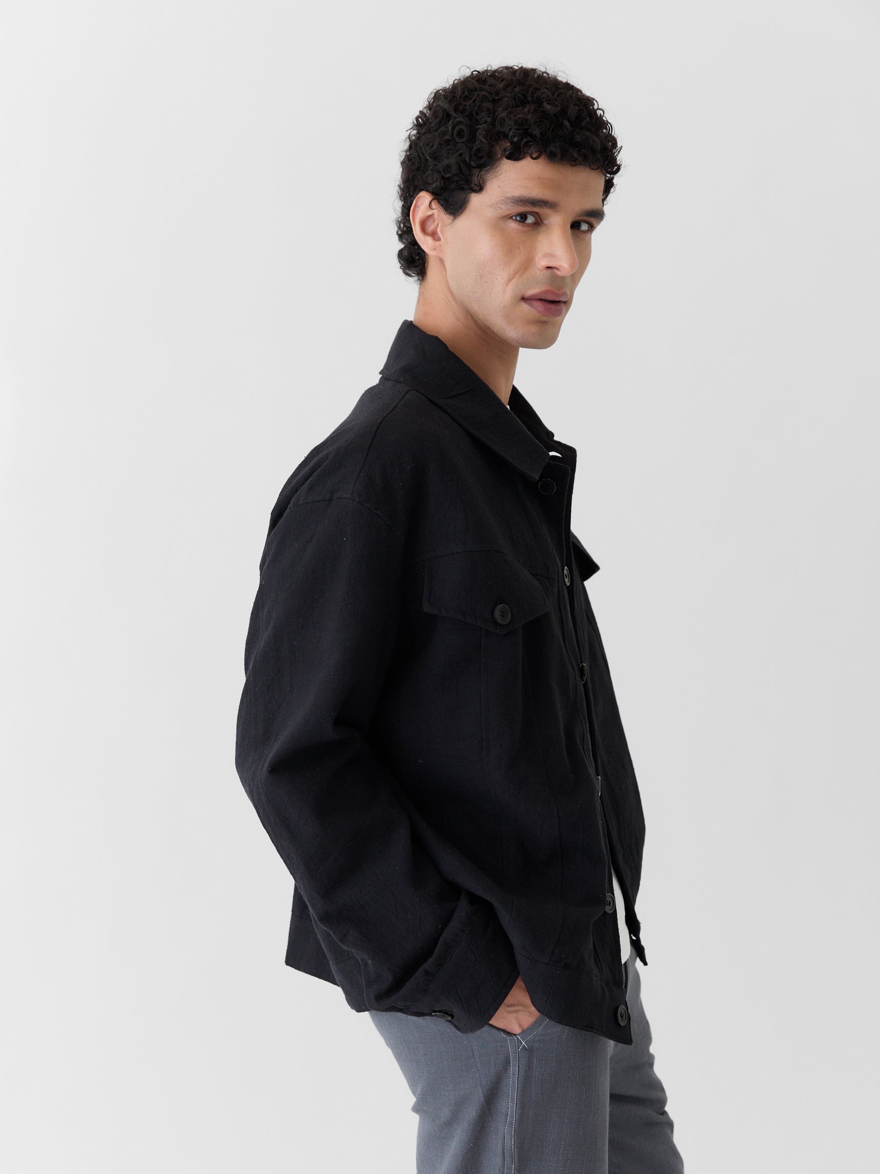 Men's Short Jacket- Black