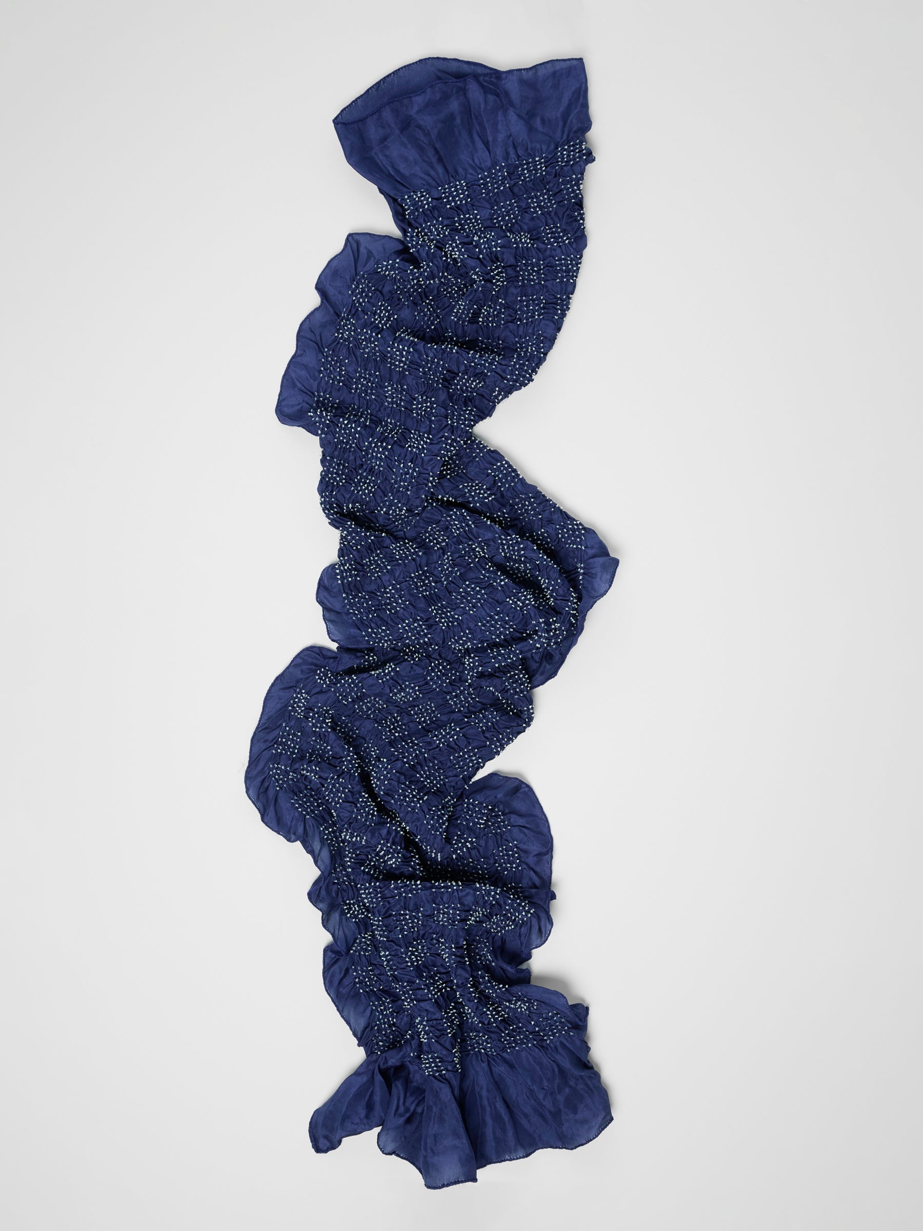 Tie-Dye Silk Scarf- Deep Indigo