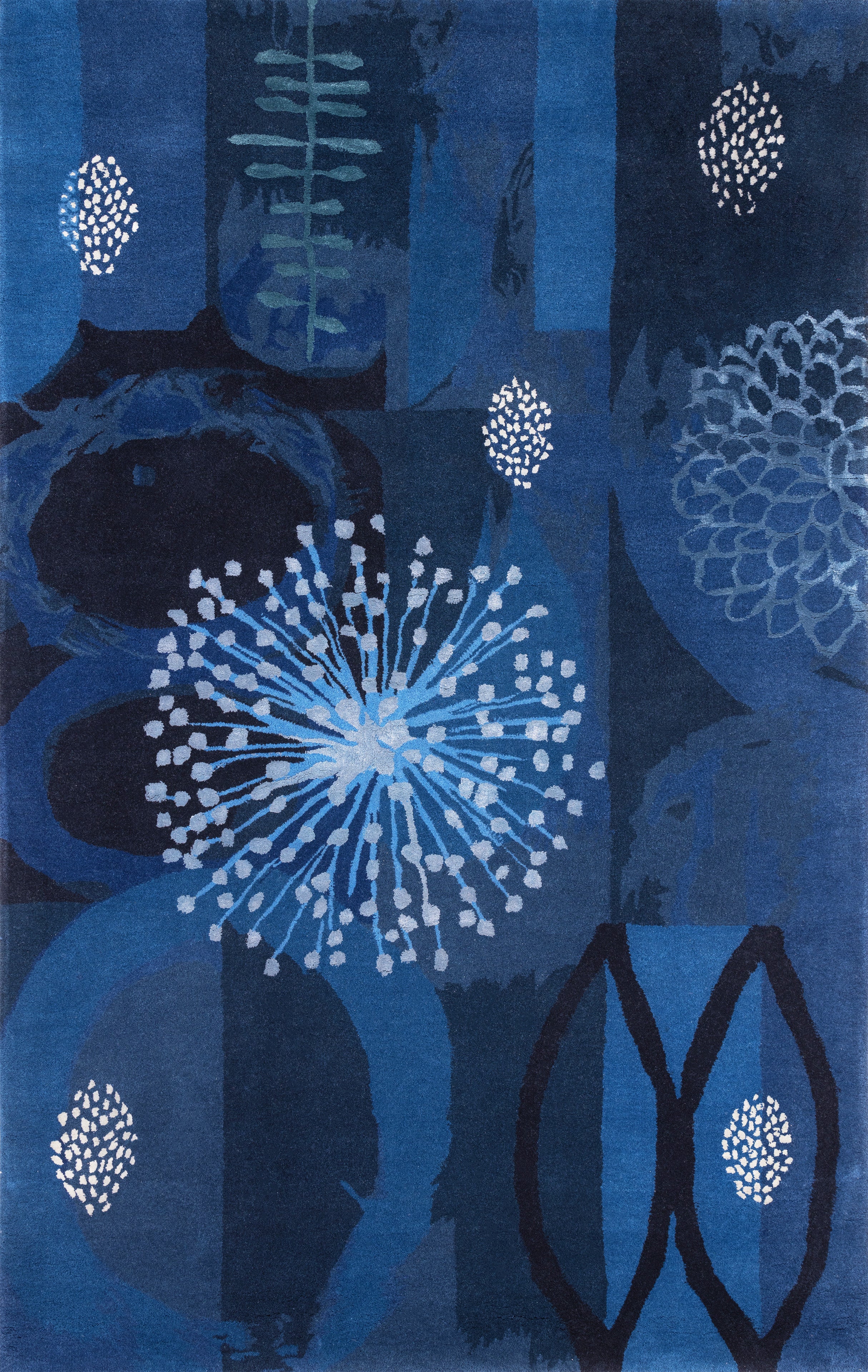 Hand-tufted Rug- Indigo Silk Road