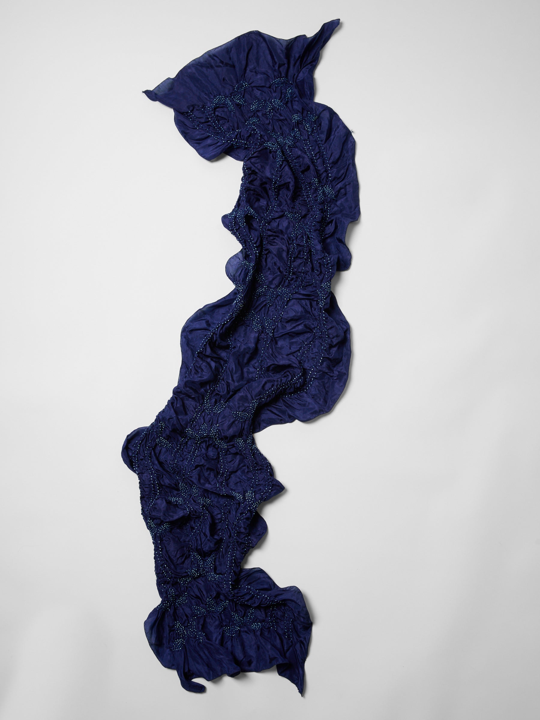 Tie-Dye Silk Scarf- Ink Blue