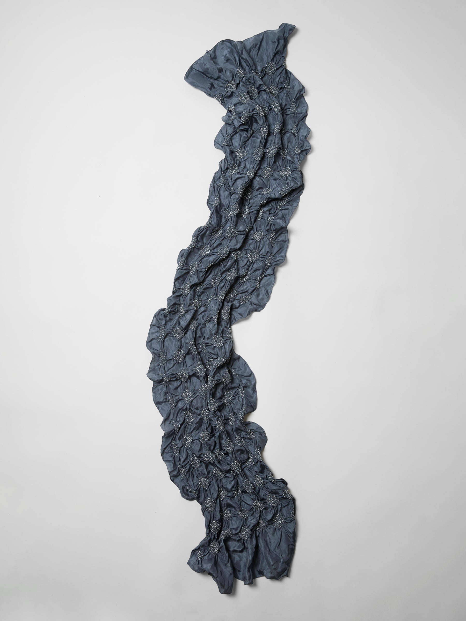 Tie-Dye Silk Scarf- Stormy Azure