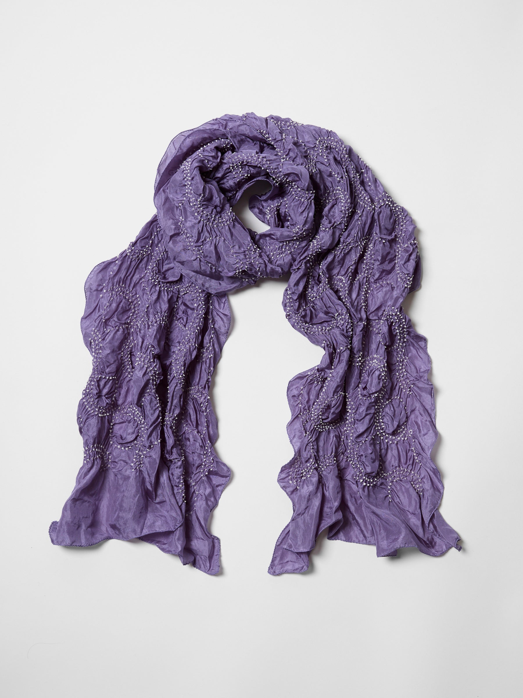 Tie-Dye Silk Scarf- Lavender Purple