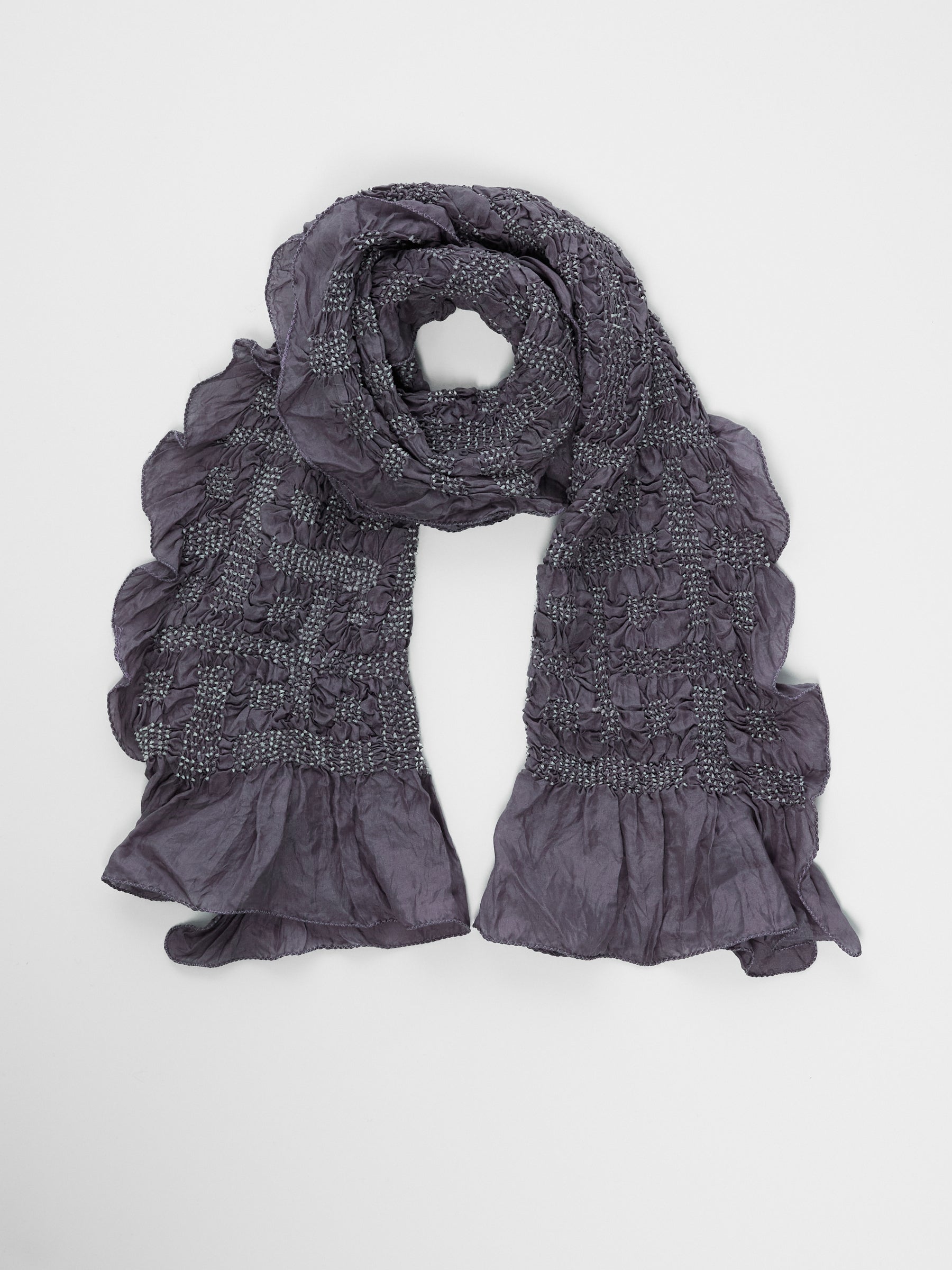 Tie-Dye Silk Scarf- Slate Blue