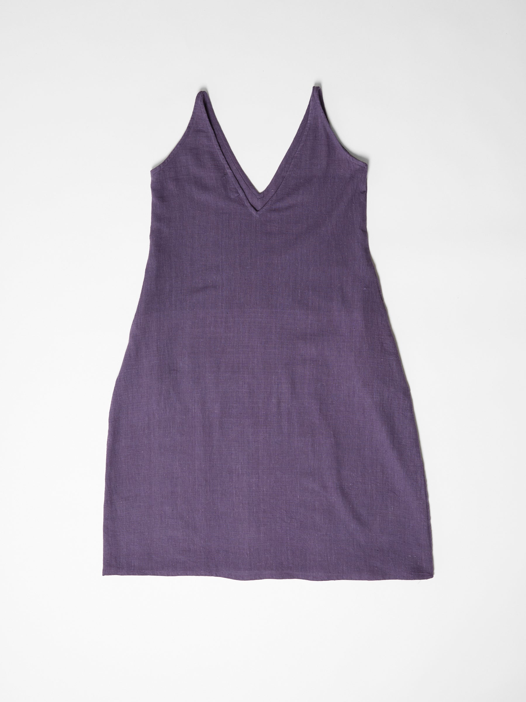 Women's V-Neck Midi Dress- Plum Purple