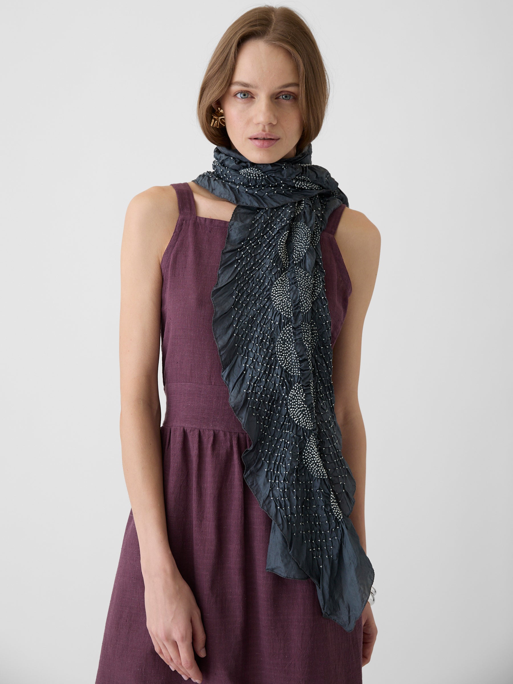 Tie-Dye Silk Scarf- Pine Grove