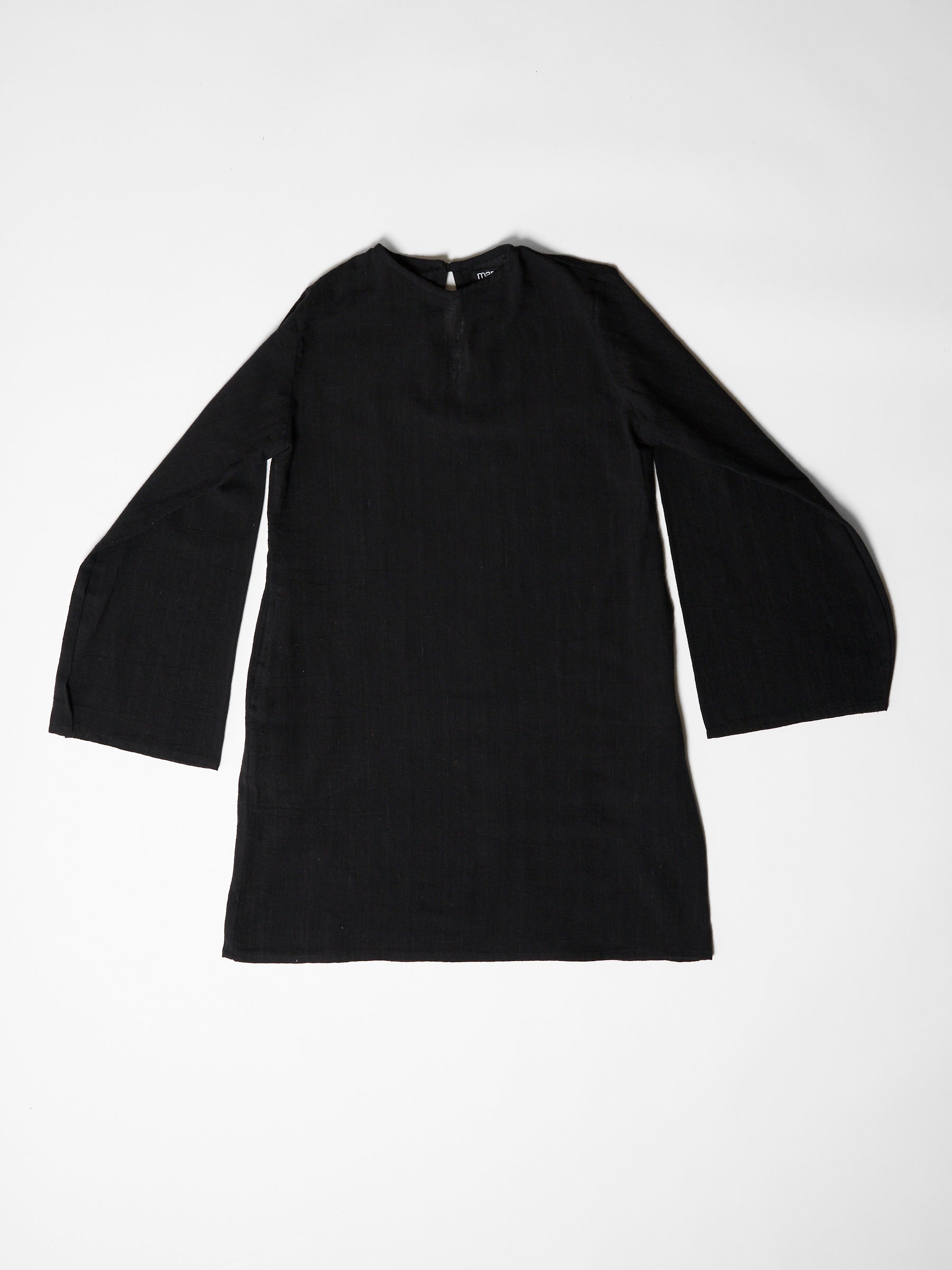 Women's Bell Sleeve Short Dress- Black