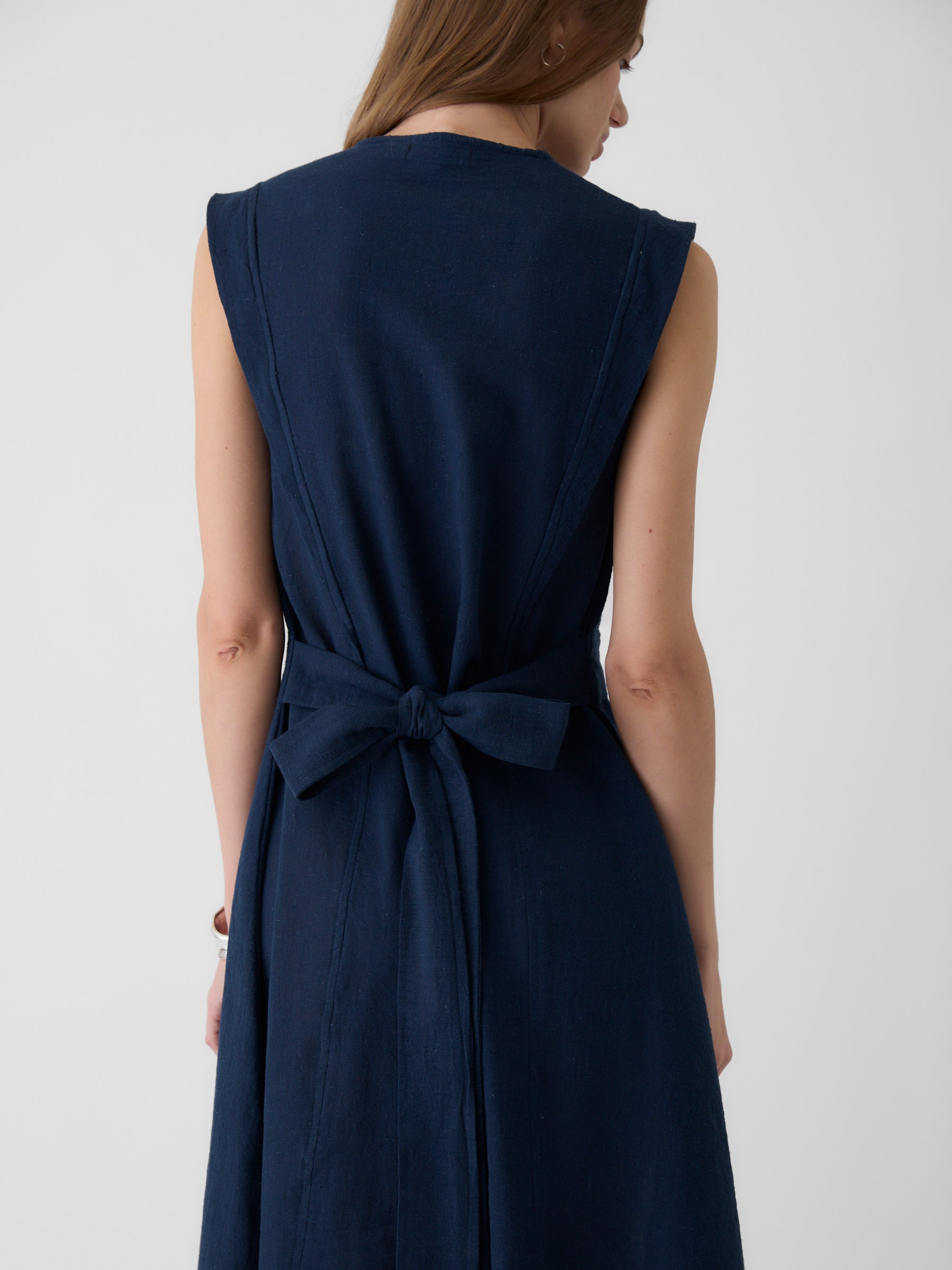 Women's Slit Dress- Navy Blue