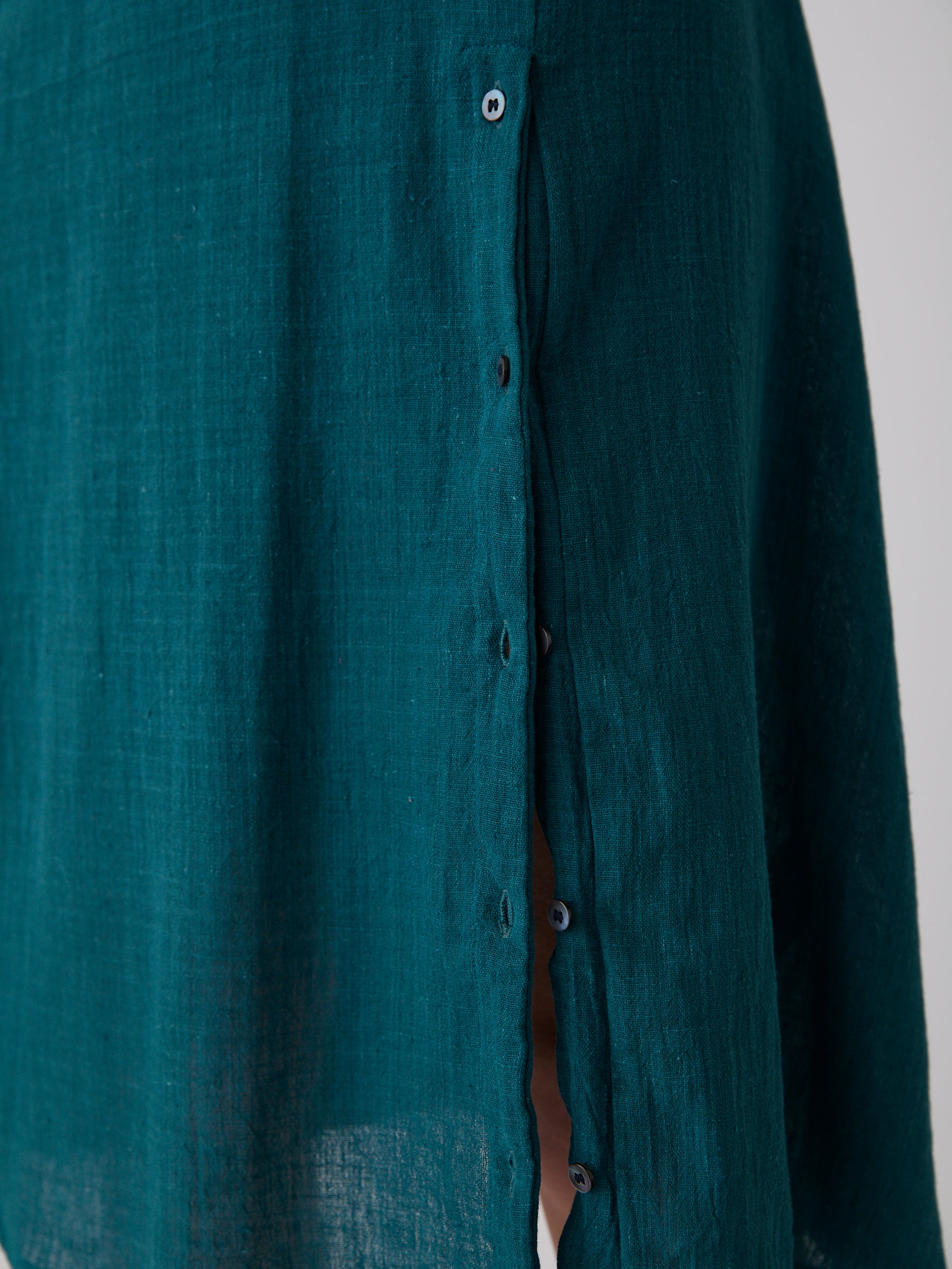 Women's Slit Dress- Teal Green