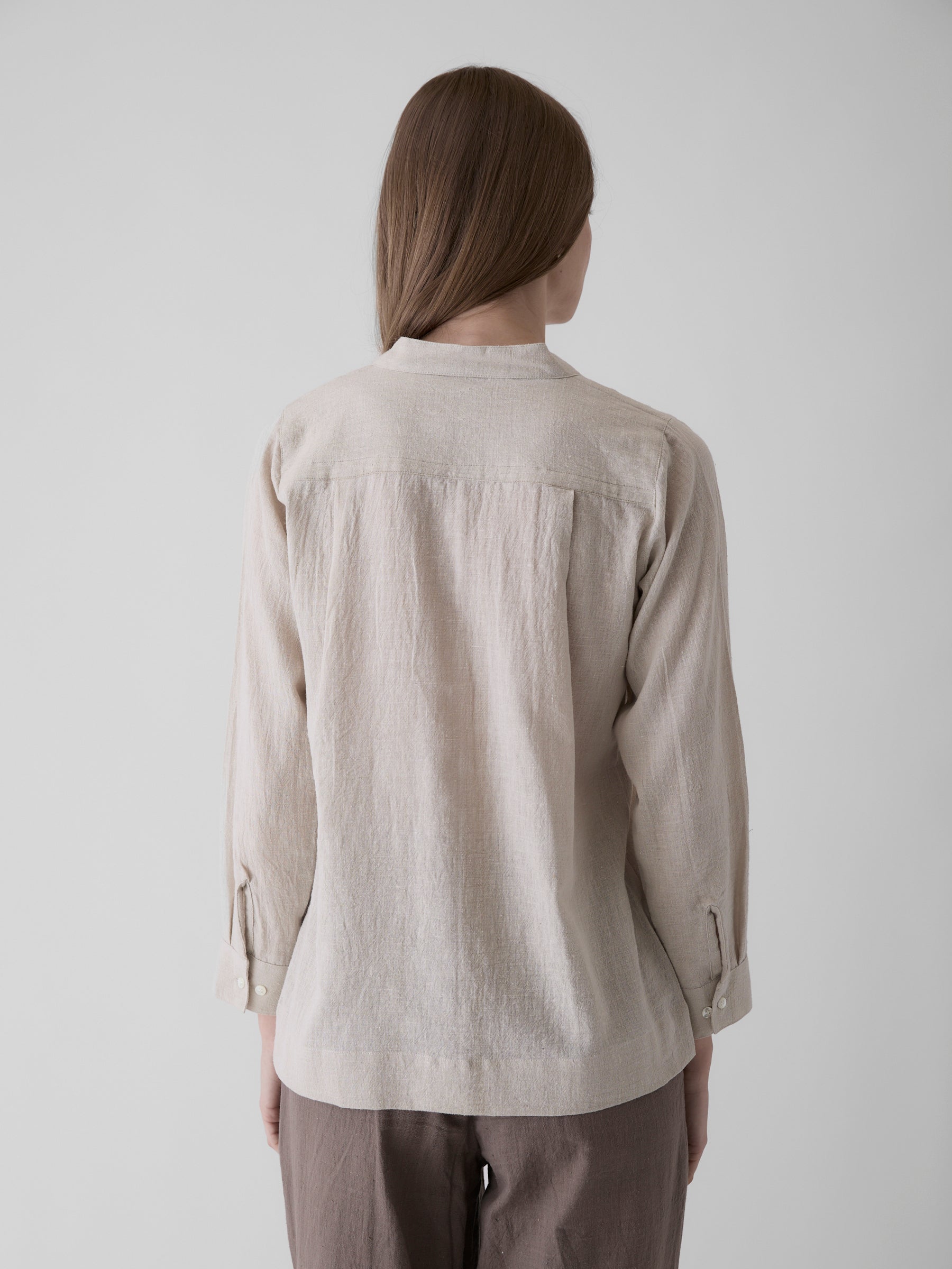Women's Round Neck Shirt- Natural Undyed