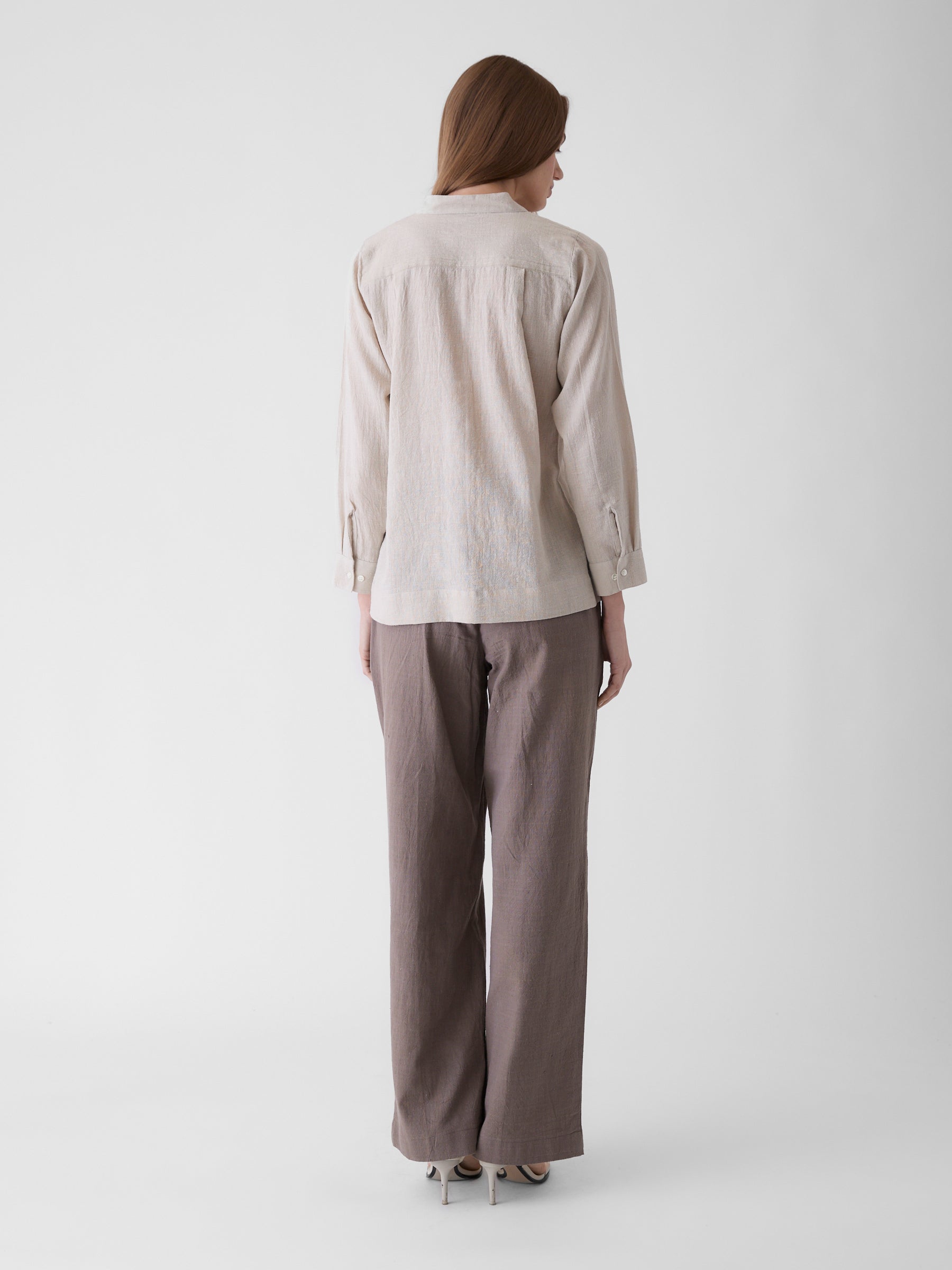 Women's Wide-Leg Pant- Grayish Brown
